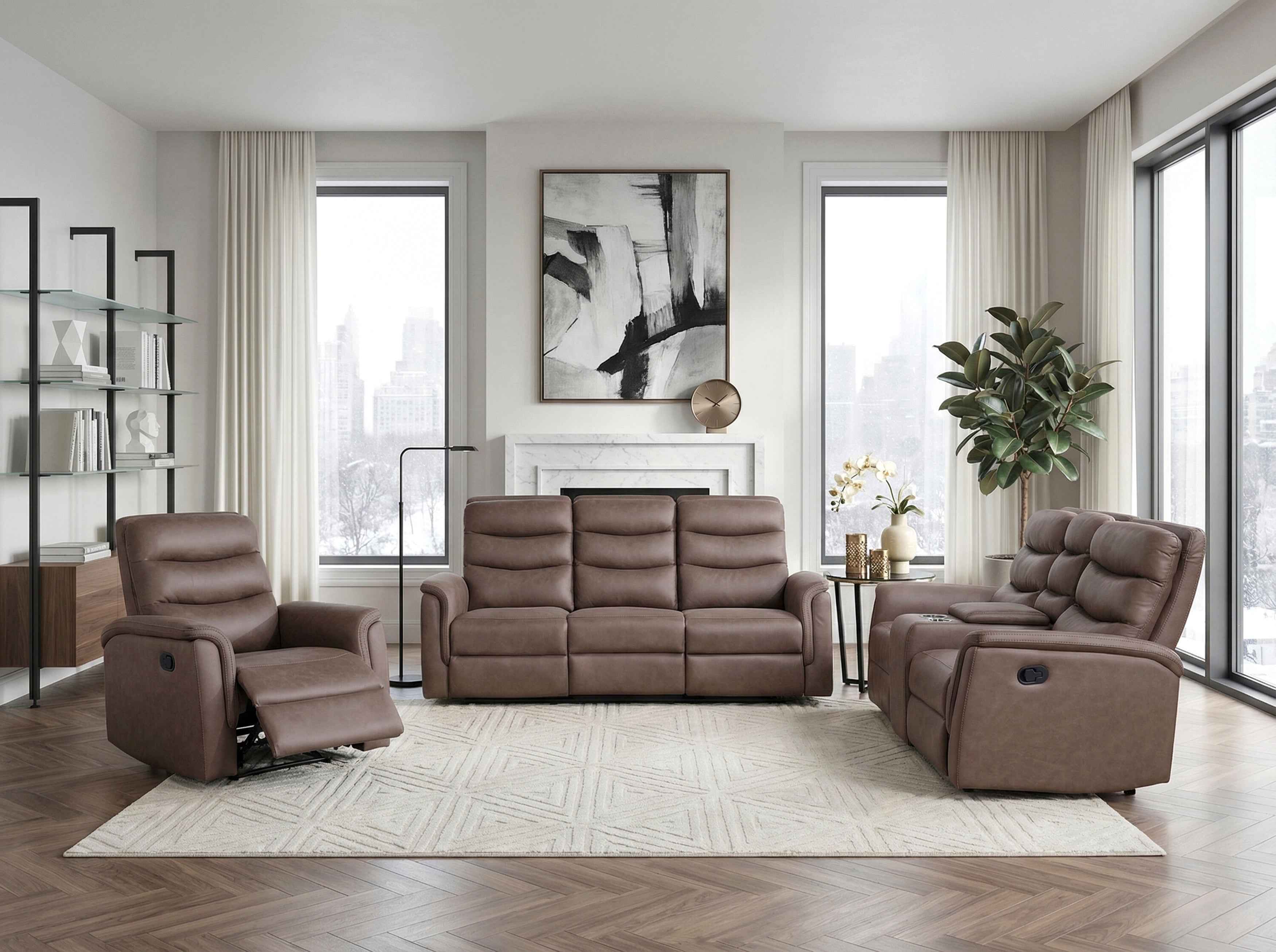Metric Brown Reclining Living Room Set