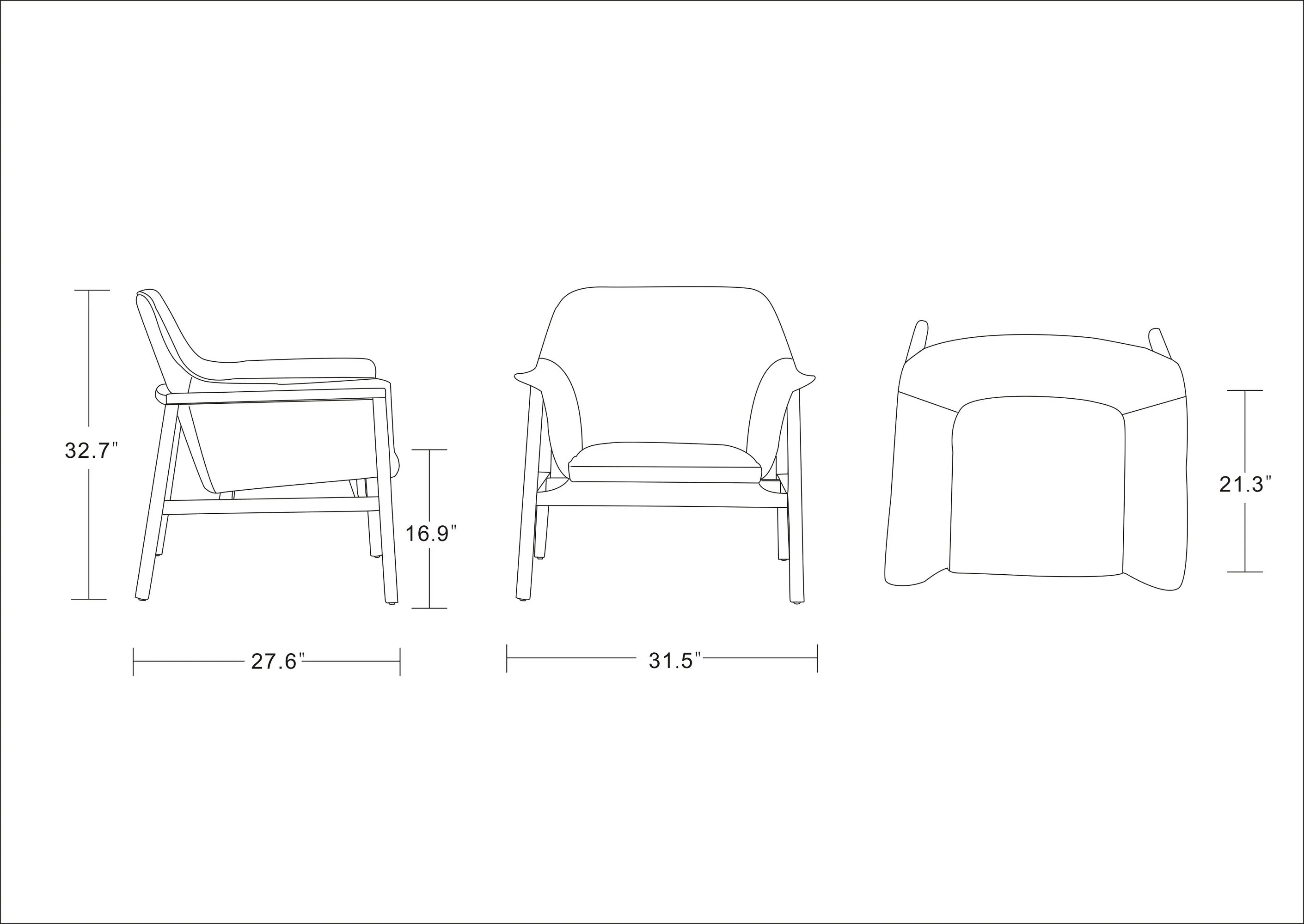 Miller Accent Chair in Green and Walnut (set of 2) - Image 2