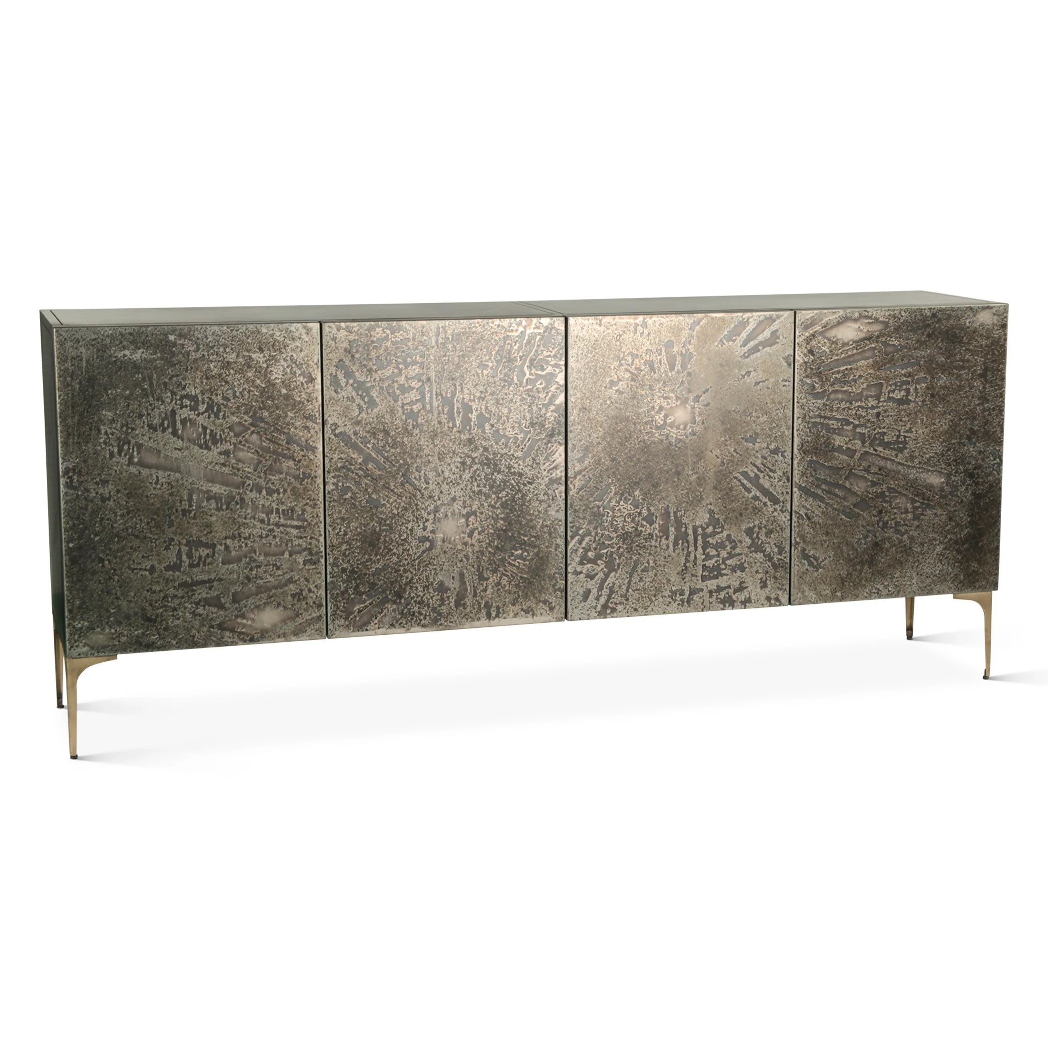 Mojave 83" Four Door Buffet in Desert Patina with Brass Base - Image 9