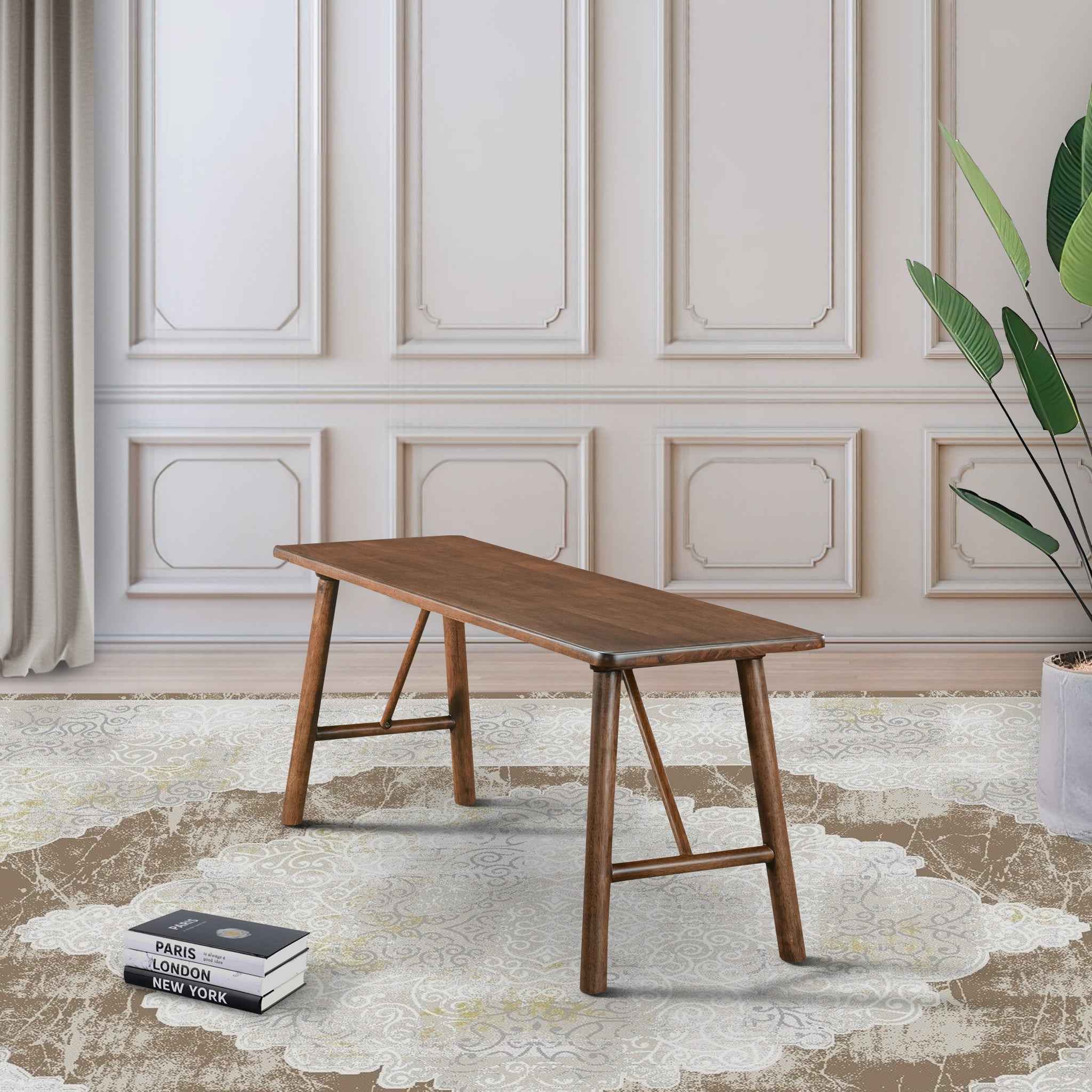 Molly Walnut Solid Wood Bench - Image 2