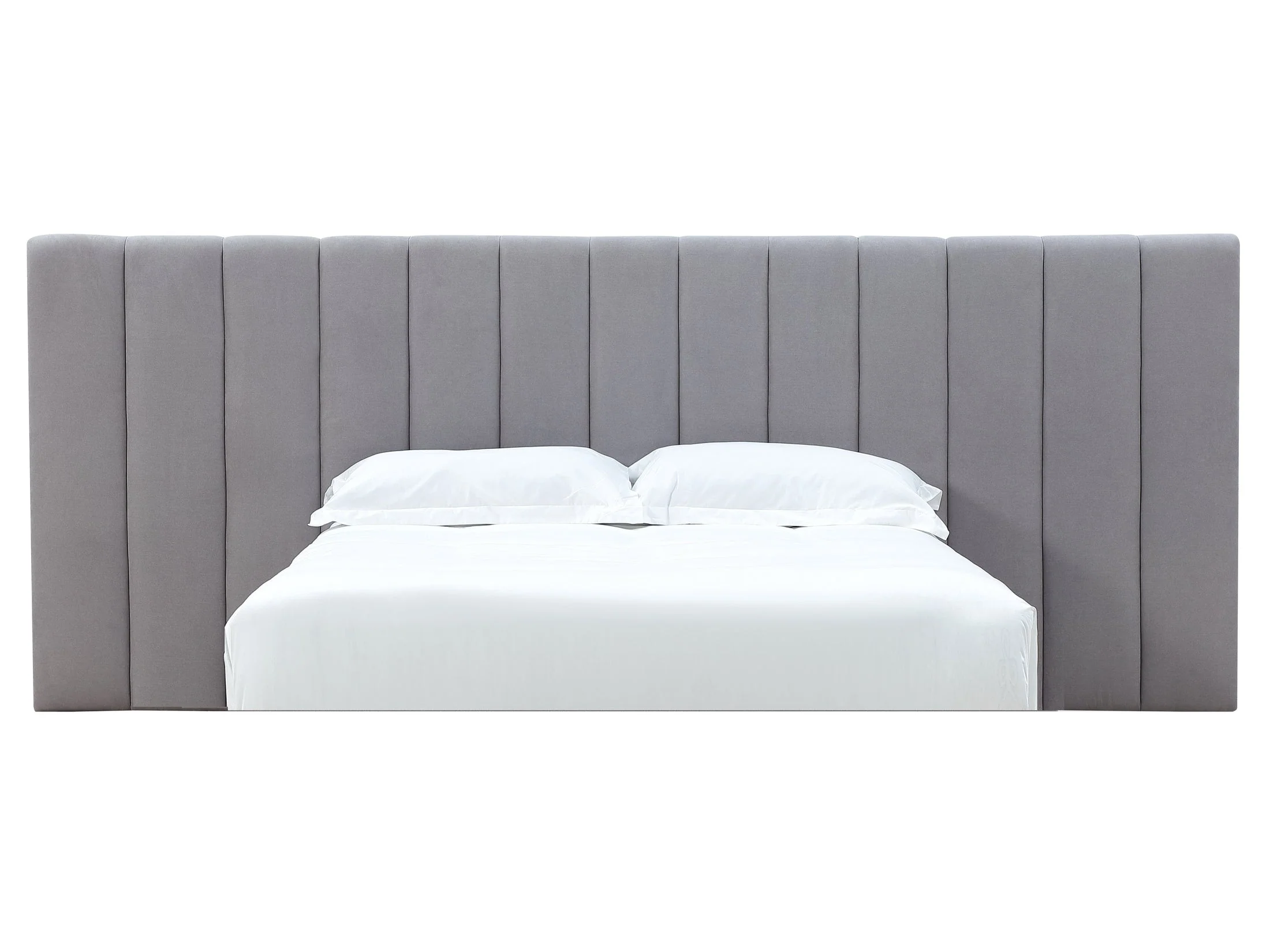 Monty Gray California King Channeled Wall Bed Headboard Only