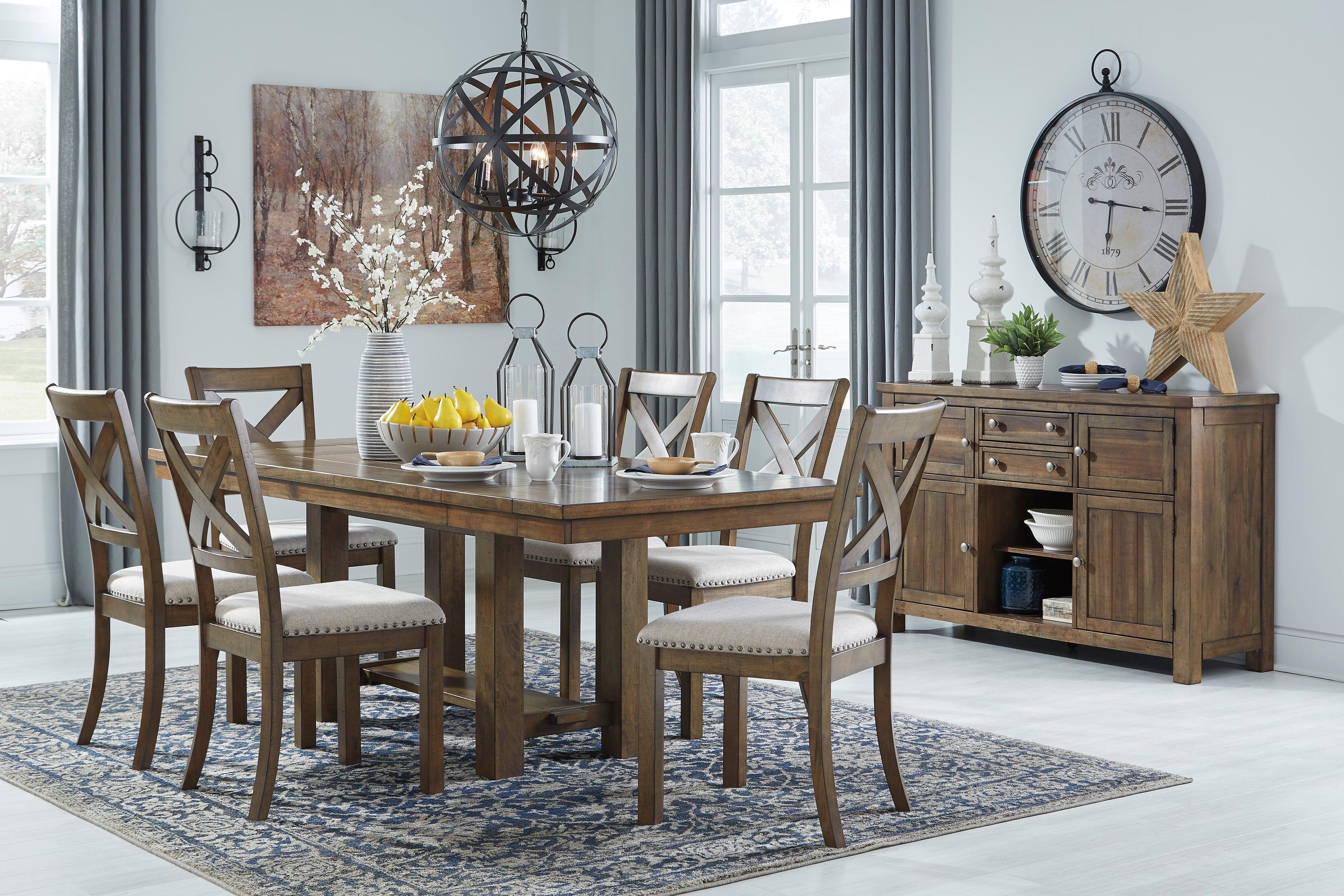 Moriville Grayish Brown Extendable Dining Set - Image 2