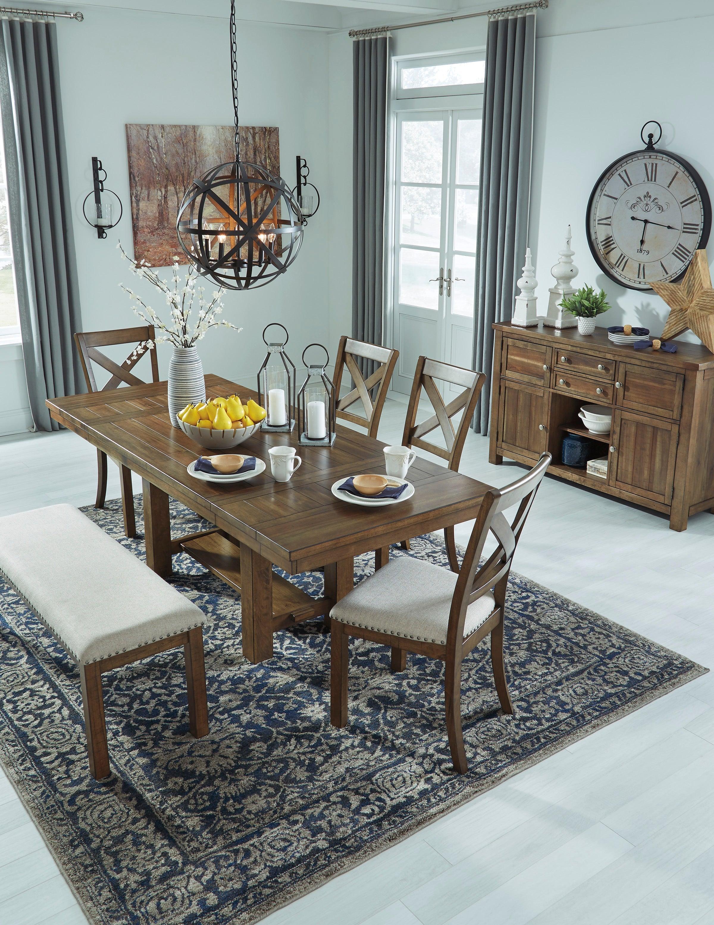 Moriville Grayish Brown Extendable Dining Set - Image 5