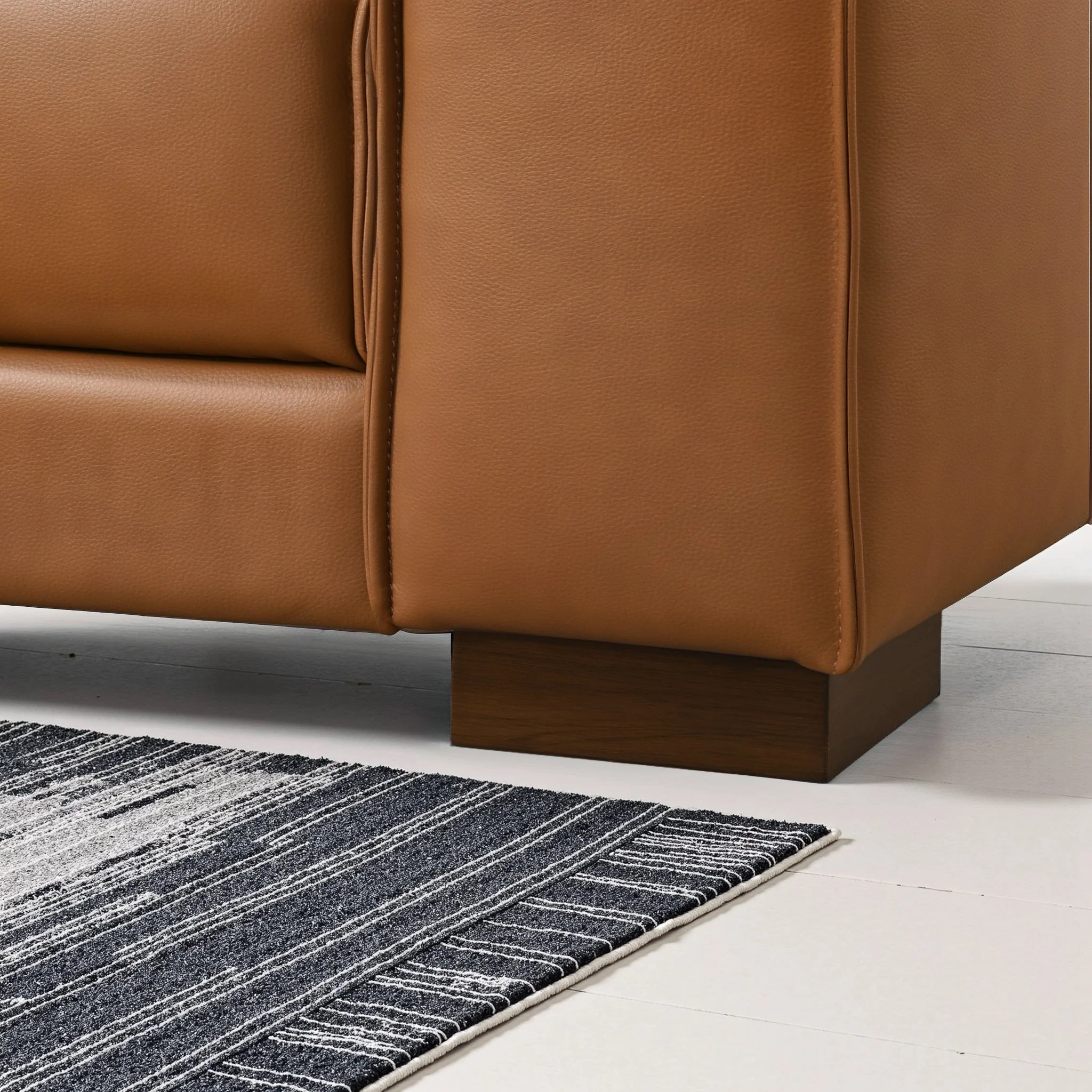 Muncie L-Shaped Sofa with Plush Cushions & Walnut Wood Legs - Image 3