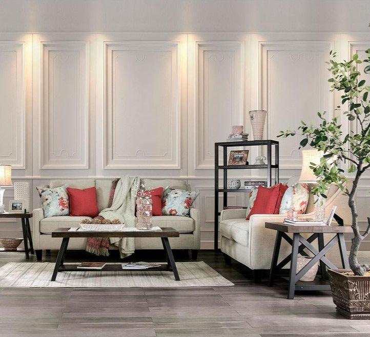 Nadene Ivory Stationary Sofa & Loveseat - Image 4
