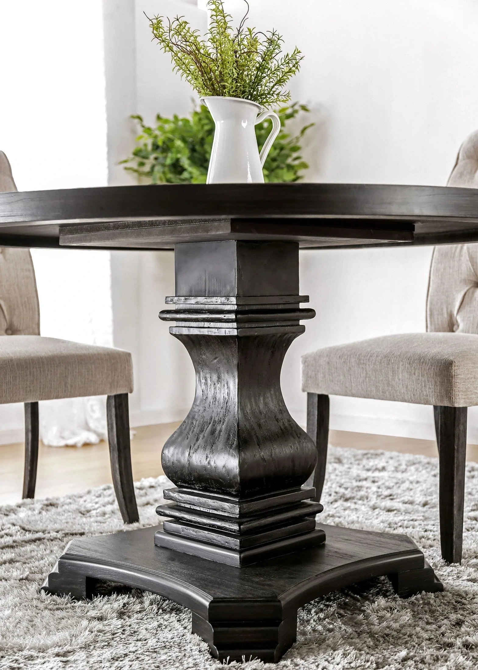 Nerissa Antique Black/Beige Round Table Only - Image 2