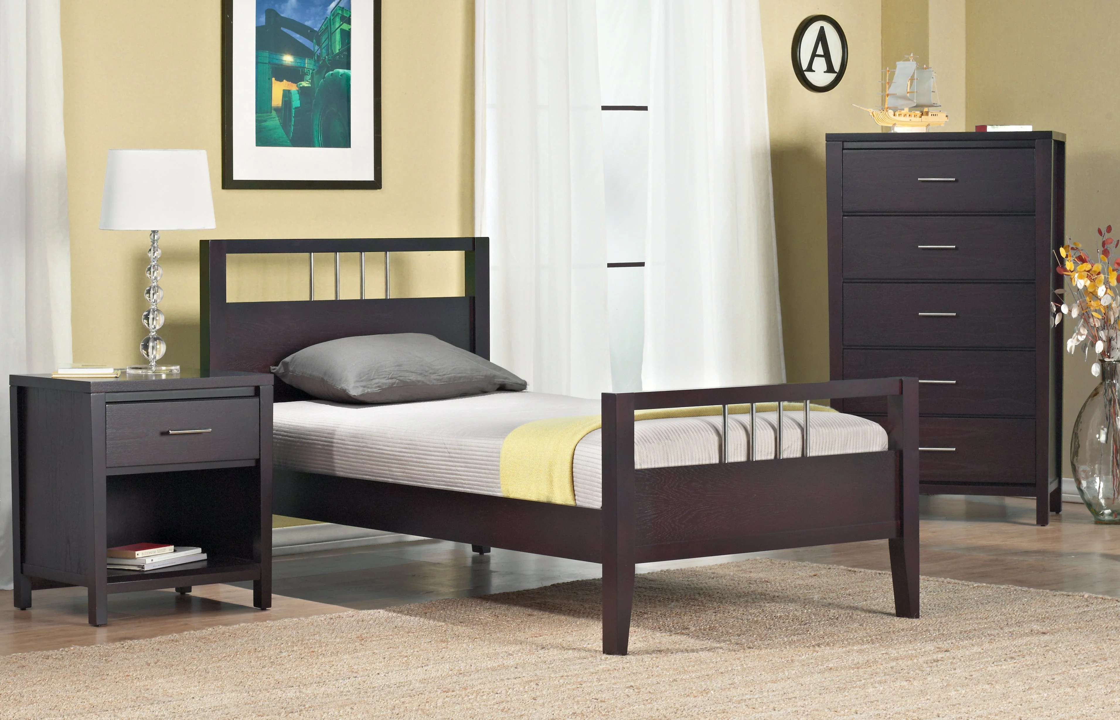 Nevis Wood California King Platform Bed in Espresso - Image 4