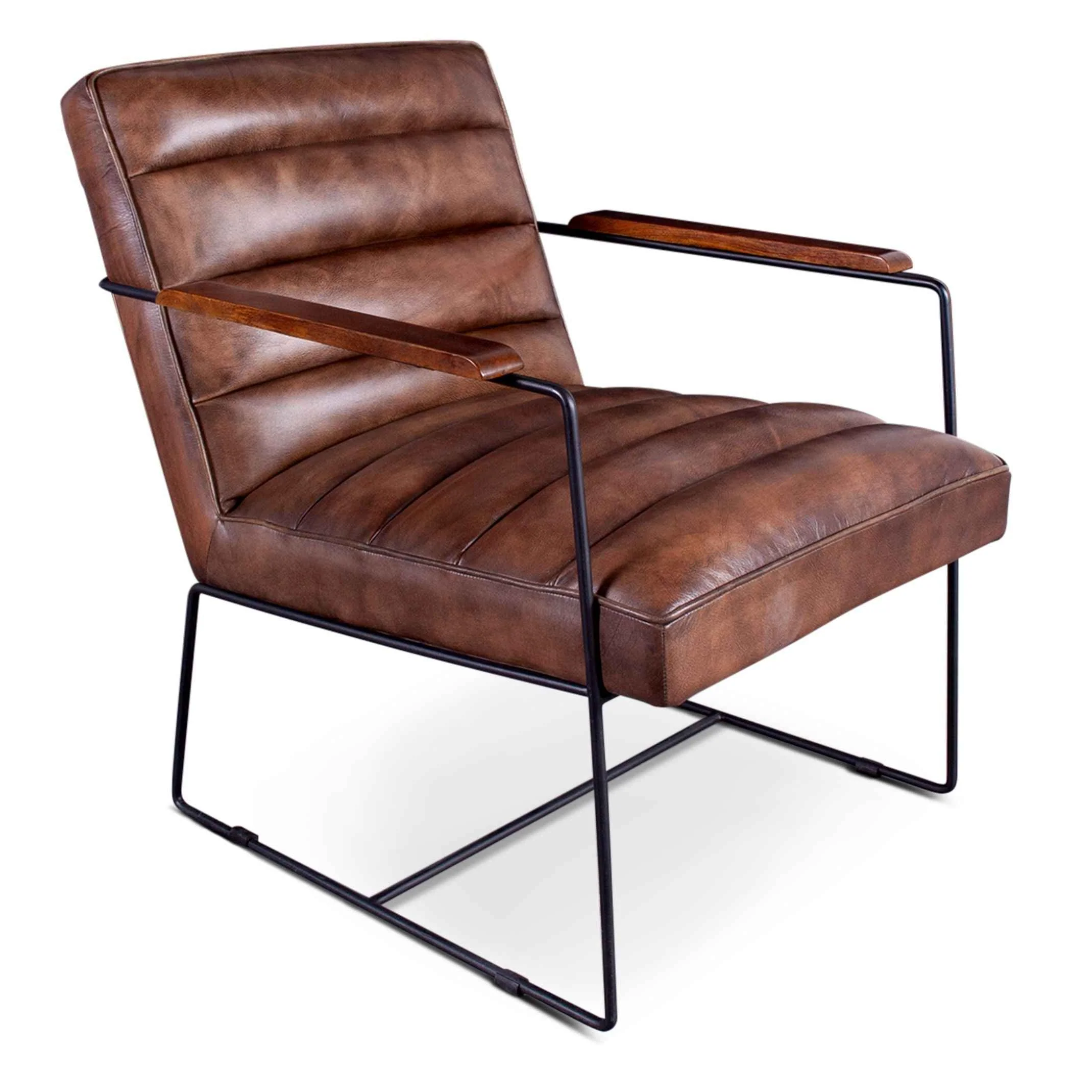 New York Tony Accent Chair in Antique Whiskey Leather