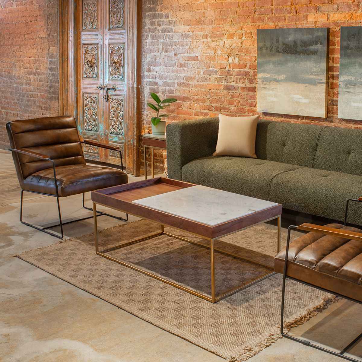 New York Tony Accent Chair in Antique Whiskey Leather - Image 3