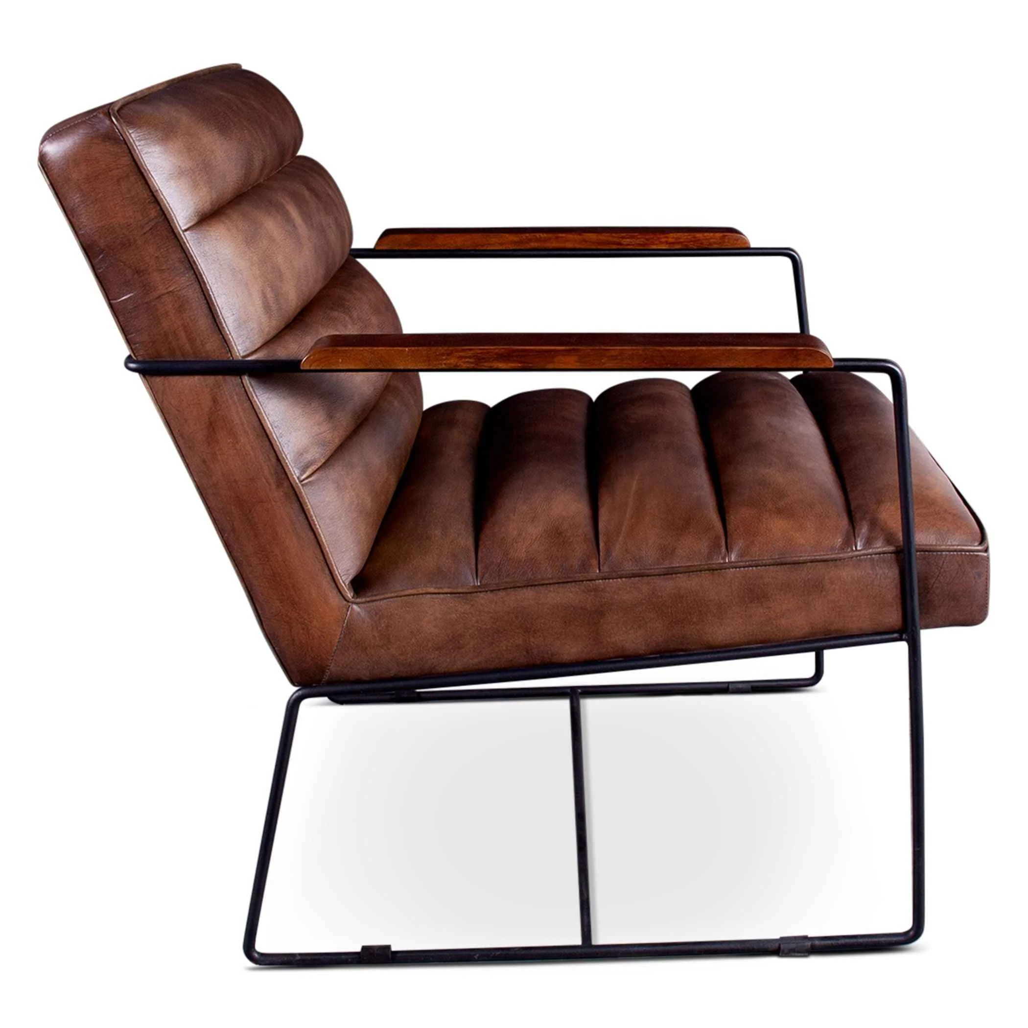 New York Tony Accent Chair in Antique Whiskey Leather - Image 4