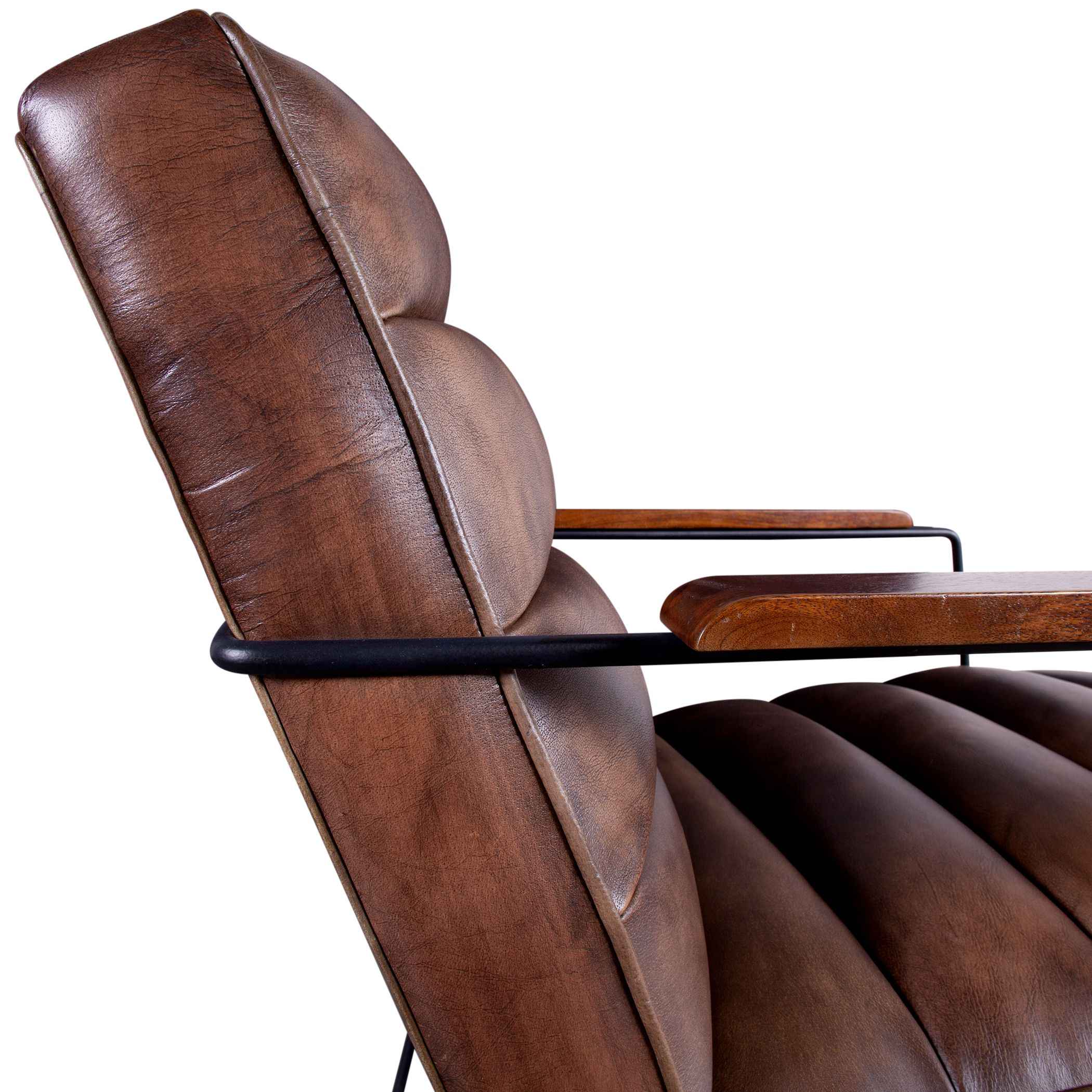 New York Tony Accent Chair in Antique Whiskey Leather - Image 7