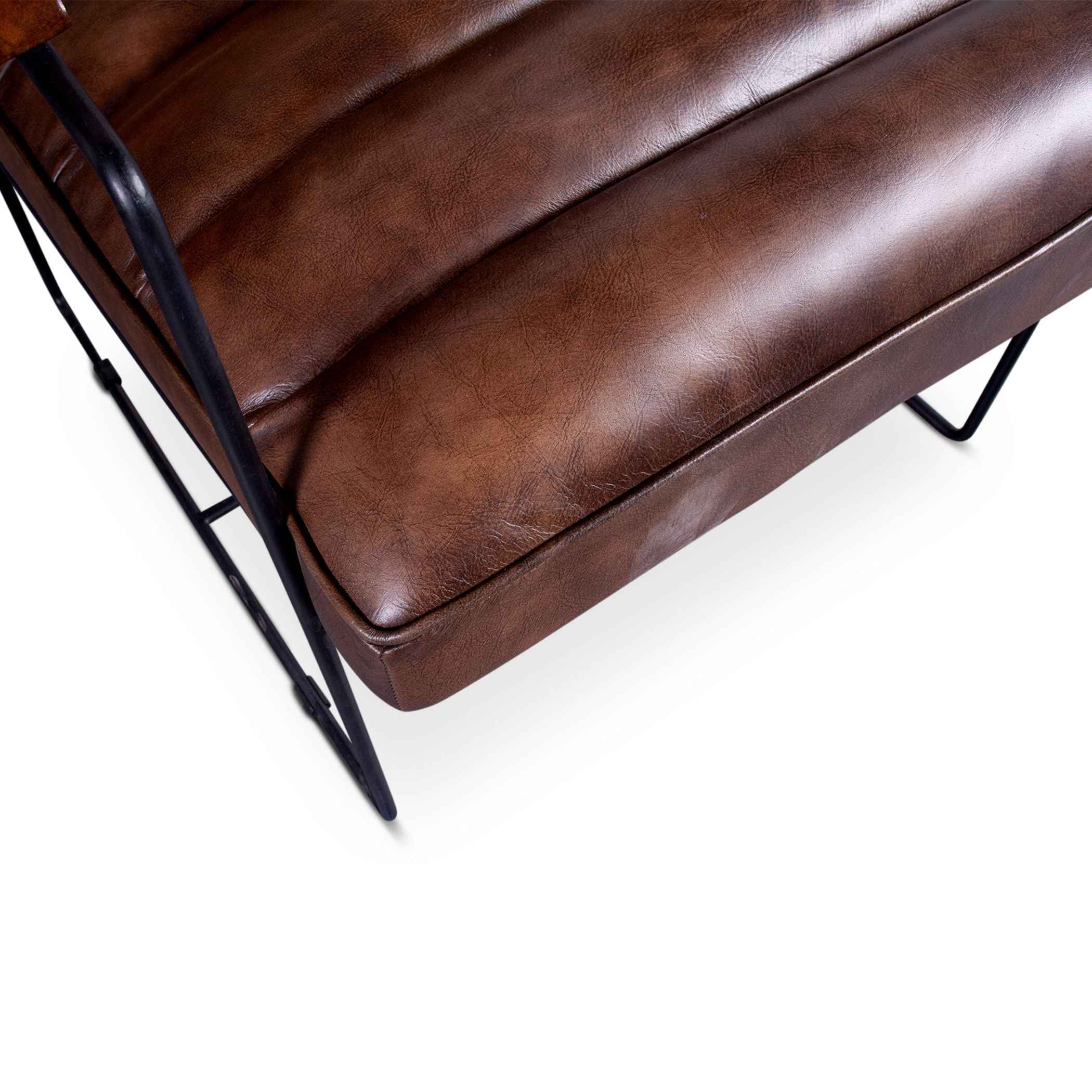 New York Tony Accent Chair in Antique Whiskey Leather - Image 9