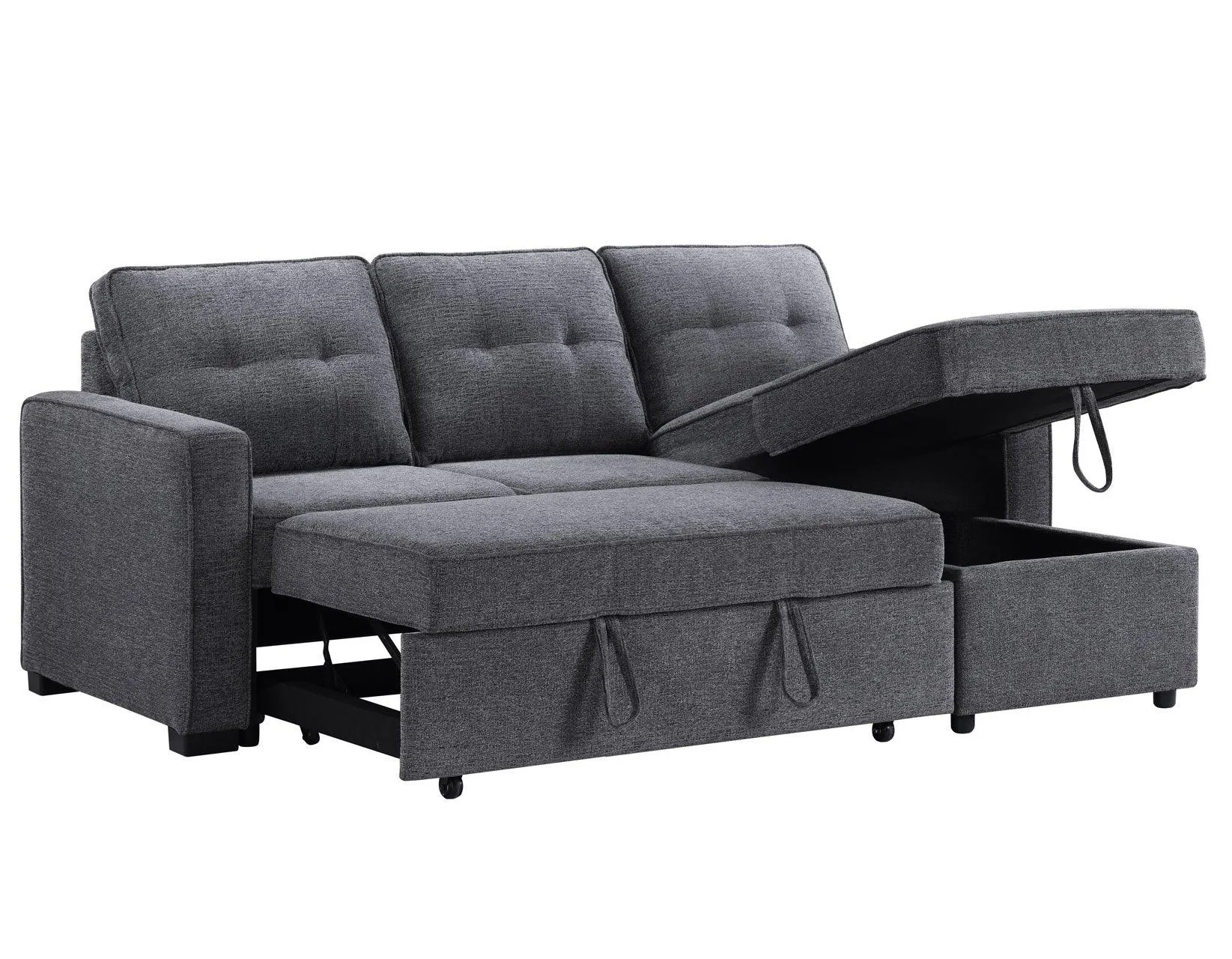 Noah Flippable, Convertible Storage Sleeper Chofa, Gray - Image 15
