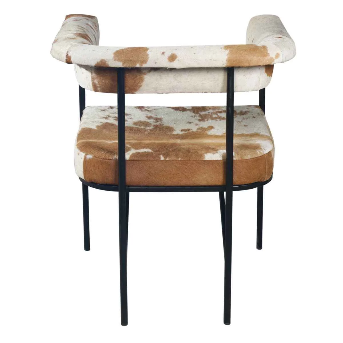 Nola 18" Dining Armchair in Nola 18" Dining Armchair in Brown Hair on Hide Leather - Image 4