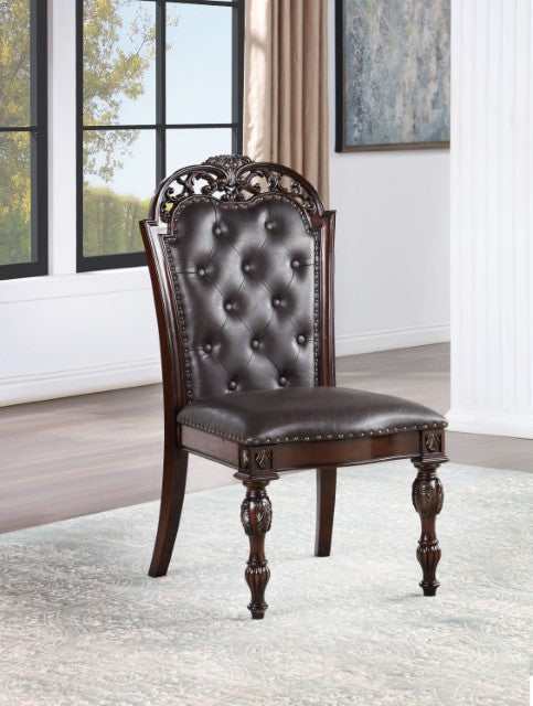 Nouvelle Brown Cherry Side Chair Set of 2 - Image 2