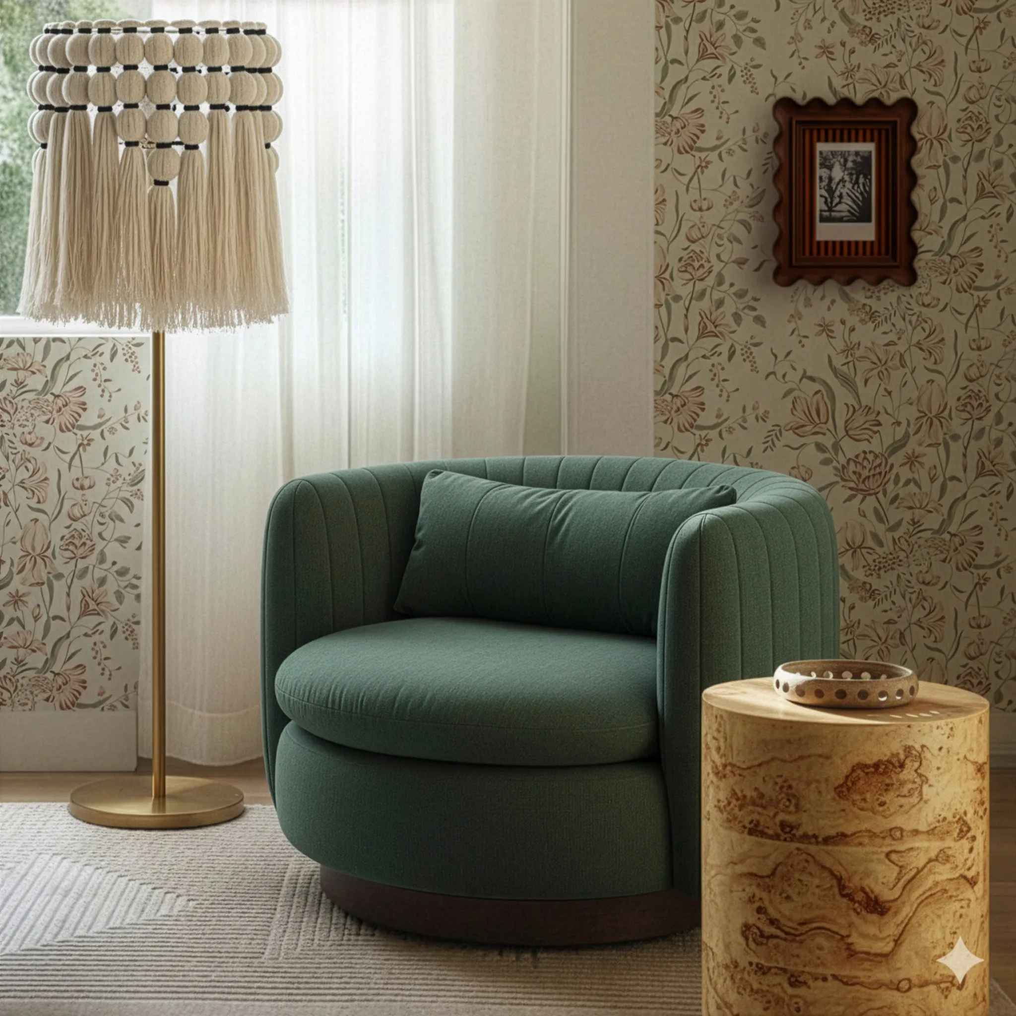 Nura Chenille Swivel Accent Chair - Image 2