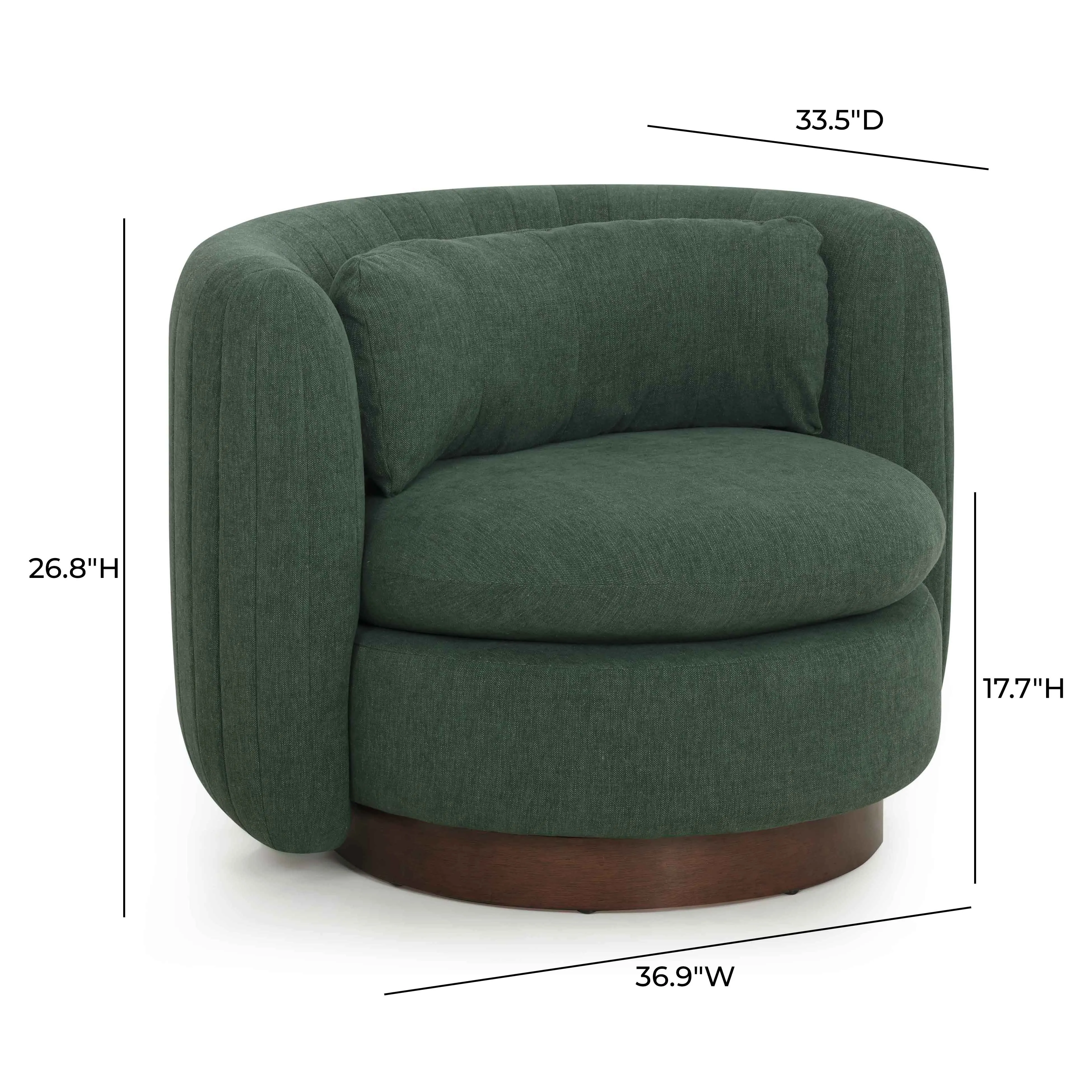 Nura Chenille Swivel Accent Chair - Image 7
