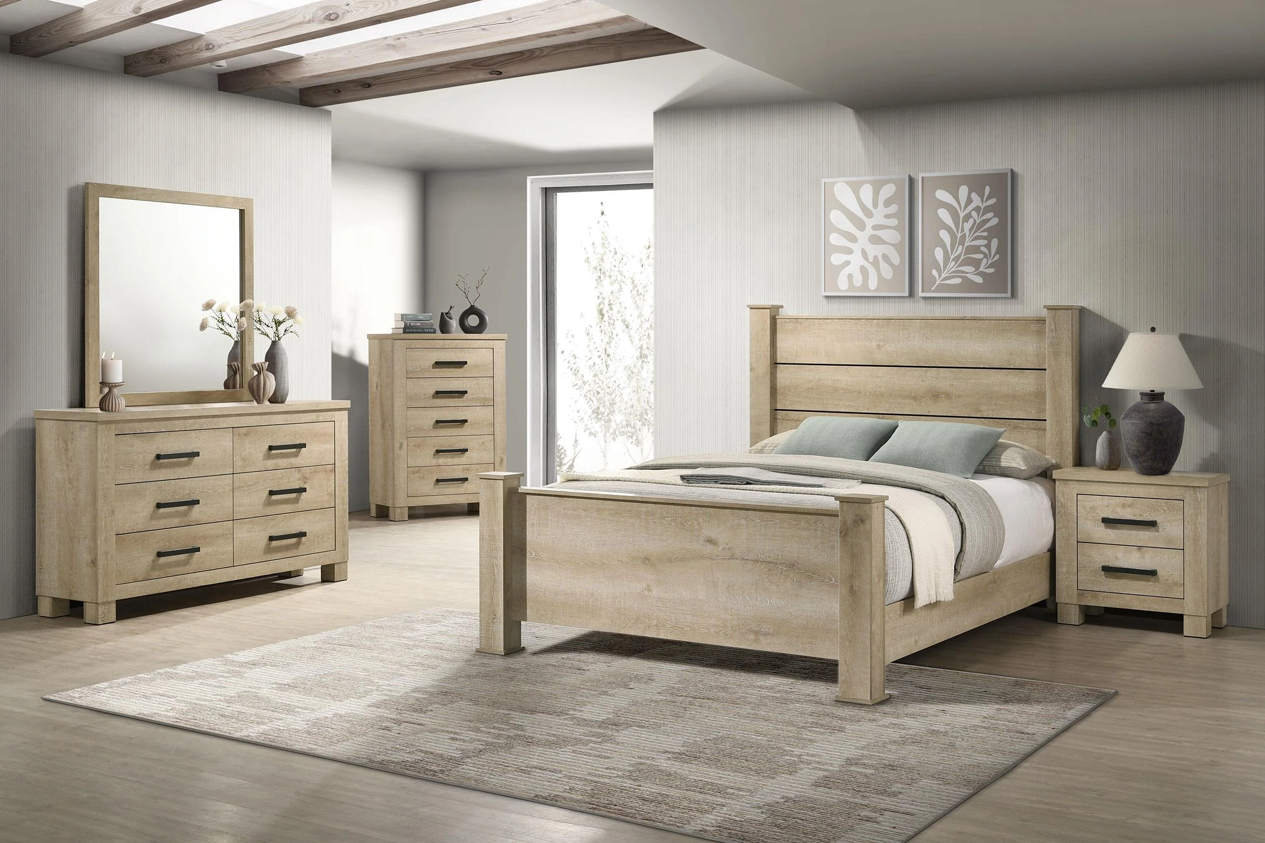 Oakglen Weathered Oak 55-inch Eastern King Panel Bed - Image 9