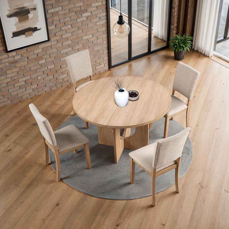 Oberto Natural Round Dining Table Only - Image 3