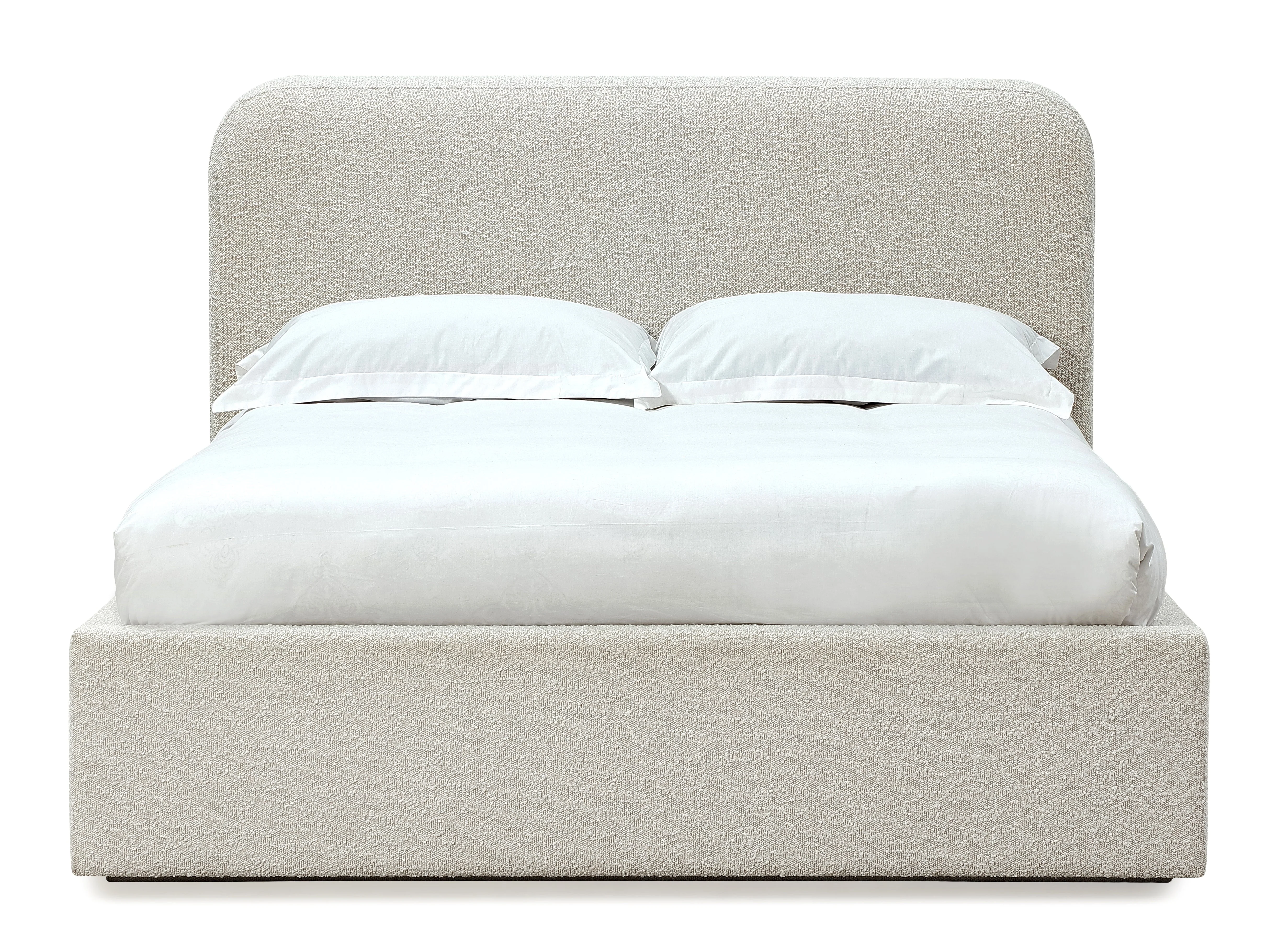 Off-White Upholstered California King Platform Bed in Ricotta Boucle - Image 6