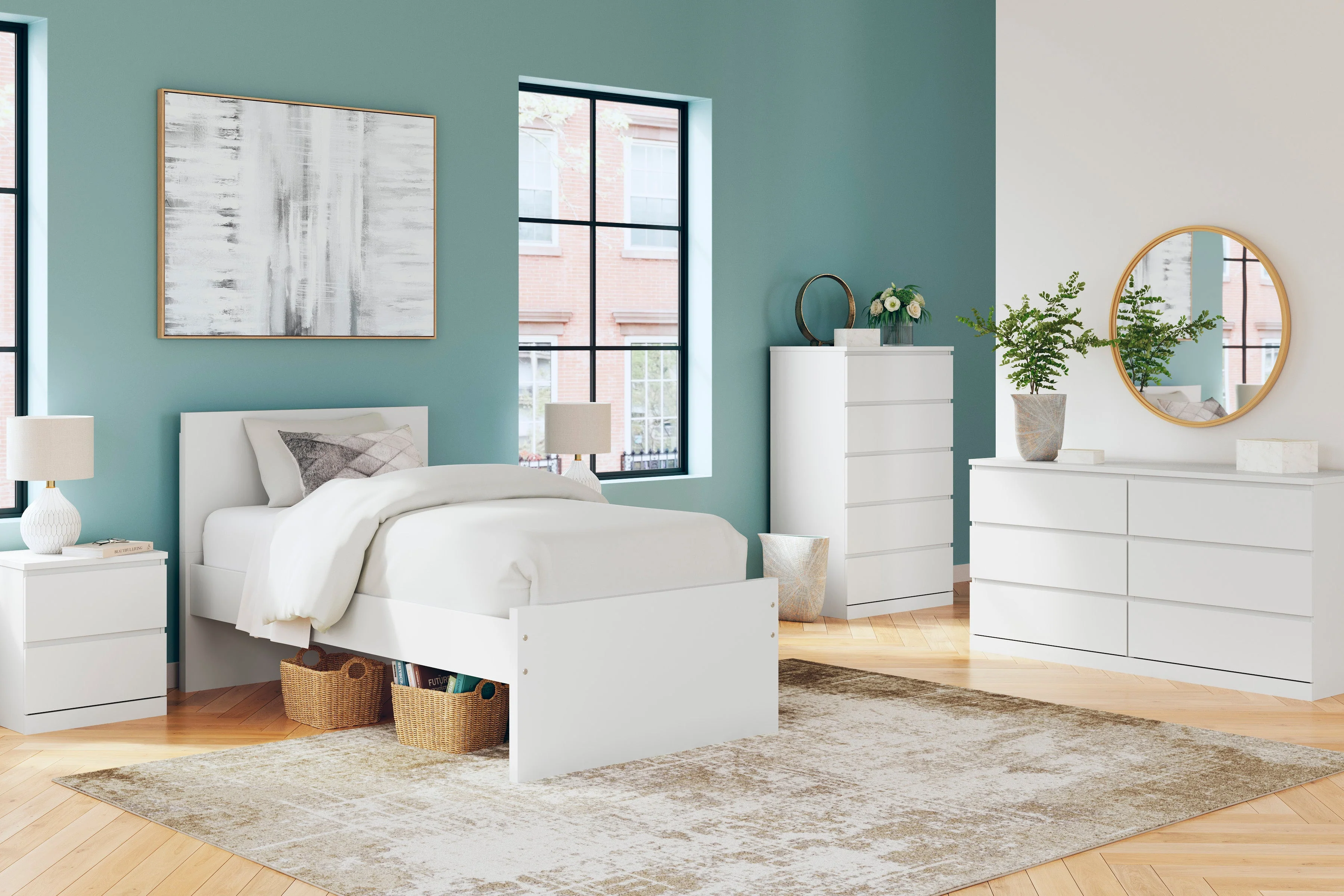 Onita White Youth Panel Platform Bedroom Set