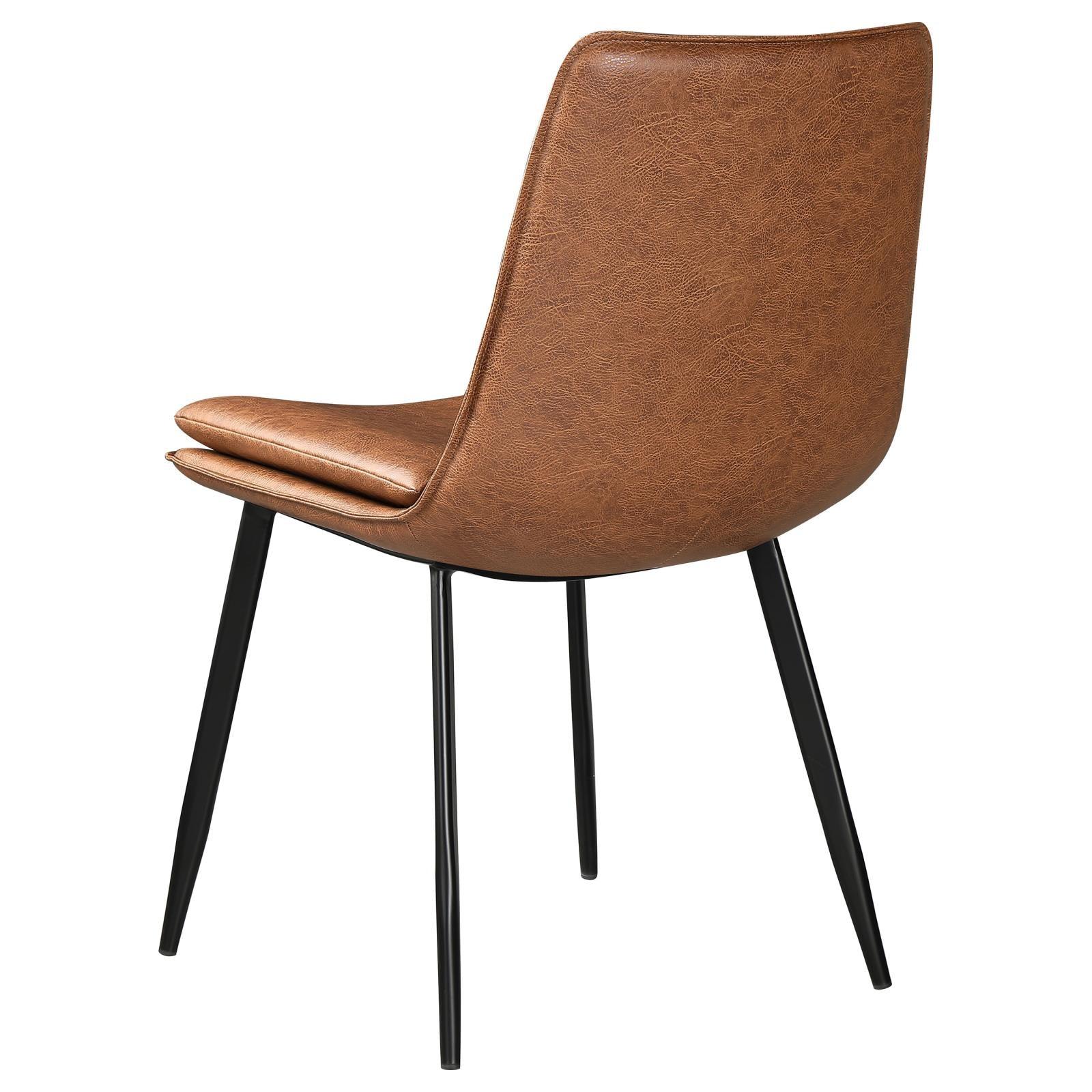 Ortega Padded Seat Solid Back Dining Side Chair Coffee and Black (Set of 2) - Image 5