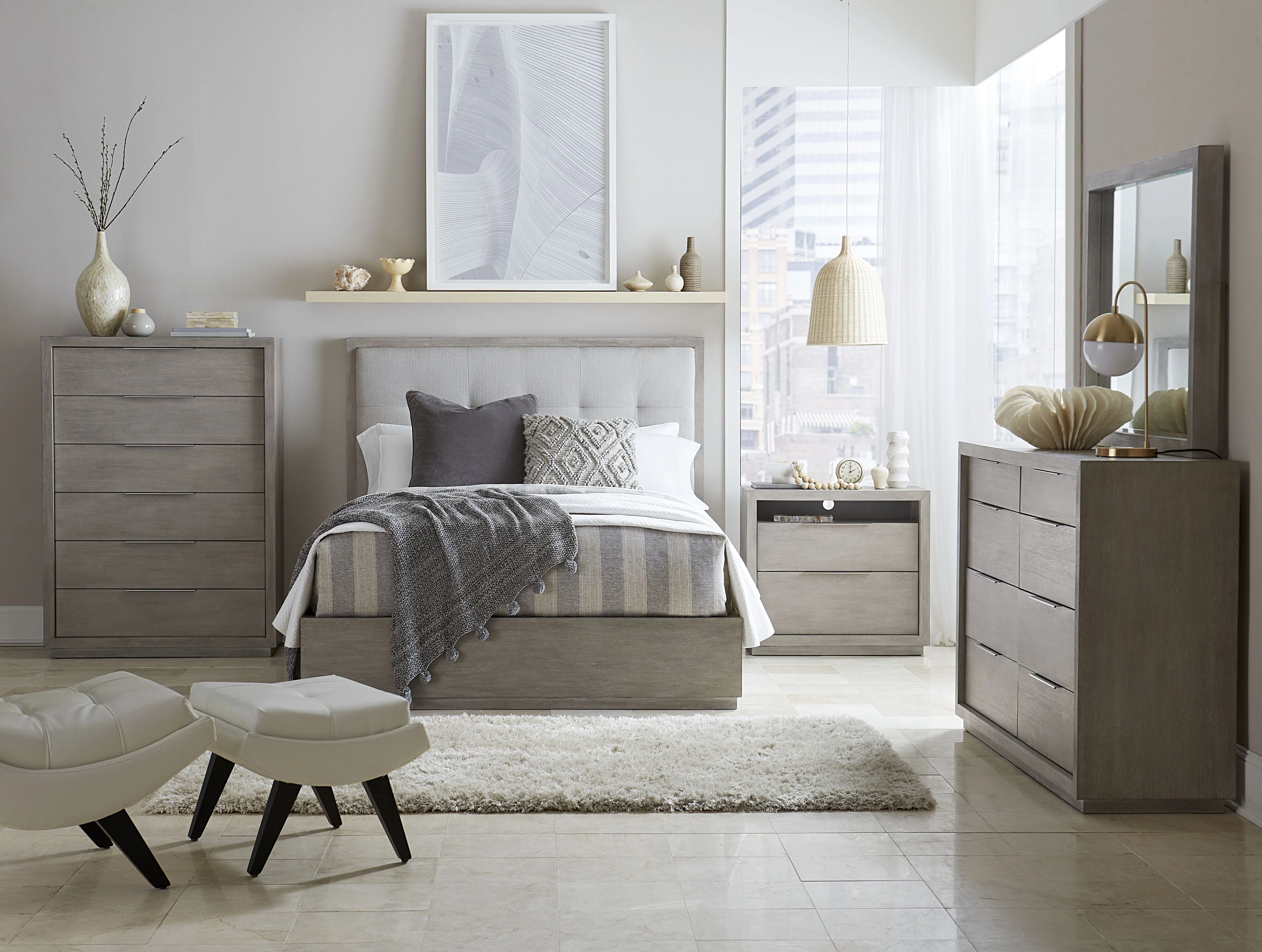 Oxford Upholstered Footboard Full Storage Bed in Mineral - Image 2