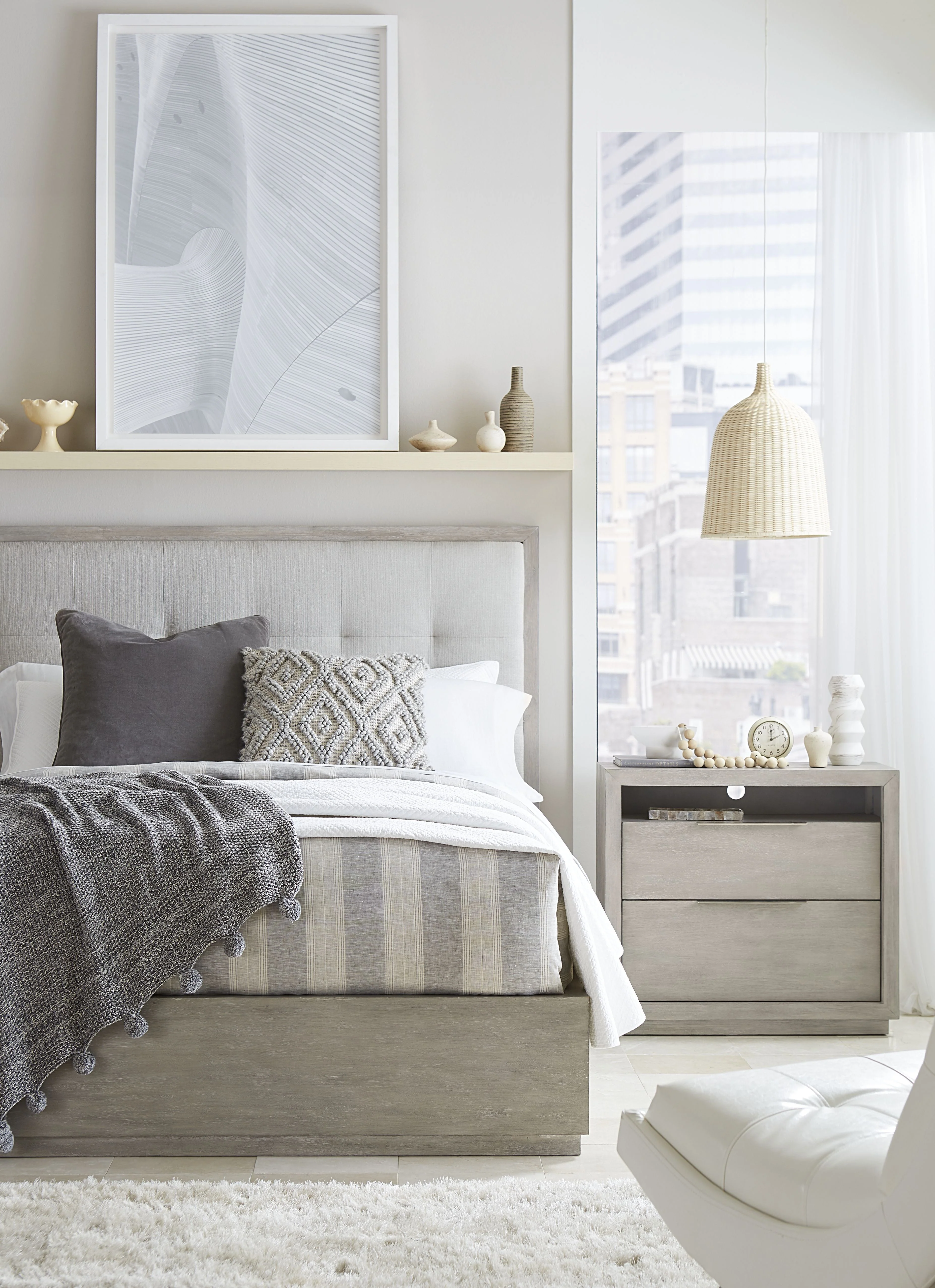 Oxford Upholstered Full Platform Bed in Mineral - Image 3