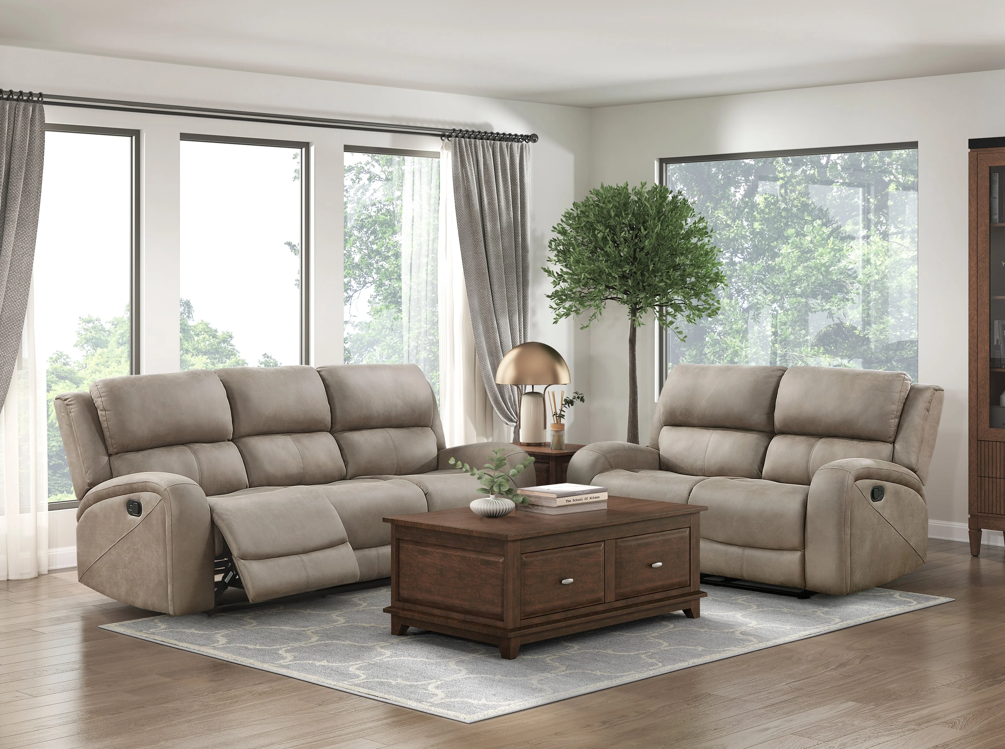 Pagosa Brown Double Reclining Living Room Set - Image 2