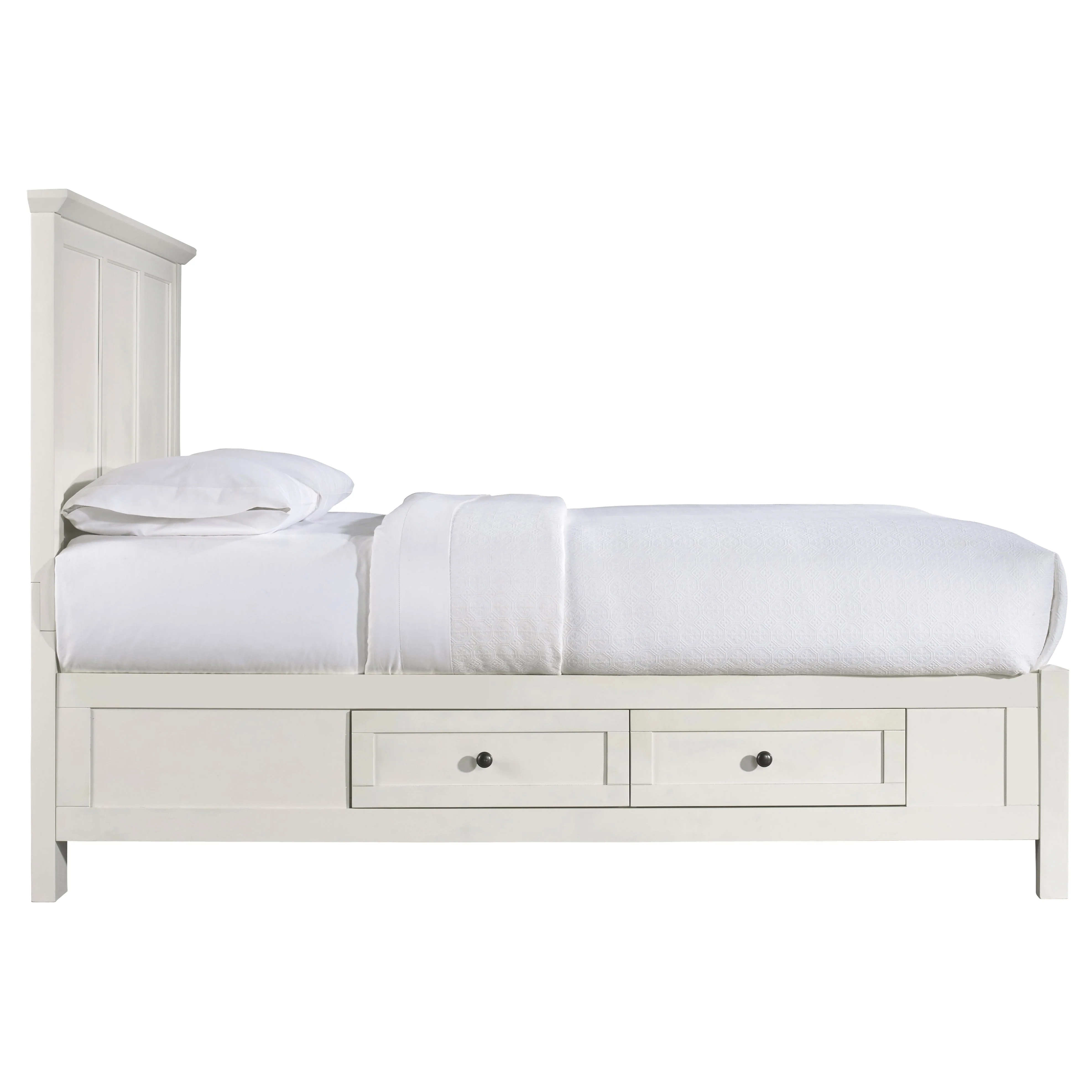 Paragon Four Drawer Wood Queen Storage Bed in White - Image 6