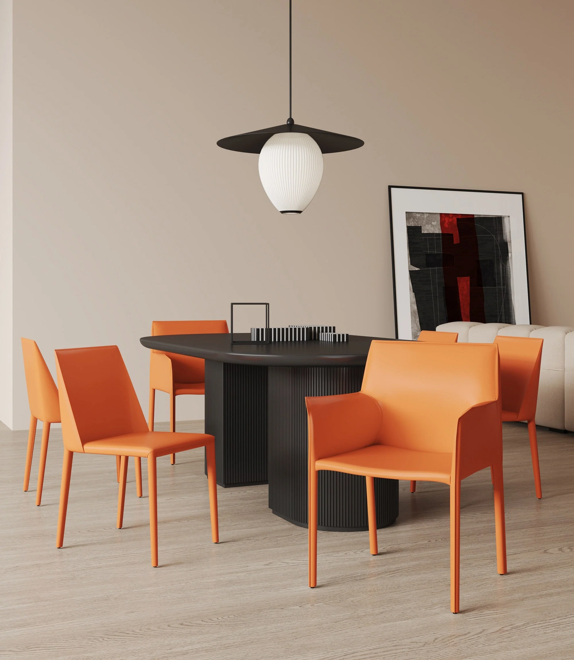 Paris 6-Piece Dining Chairs in Coral - Image 2