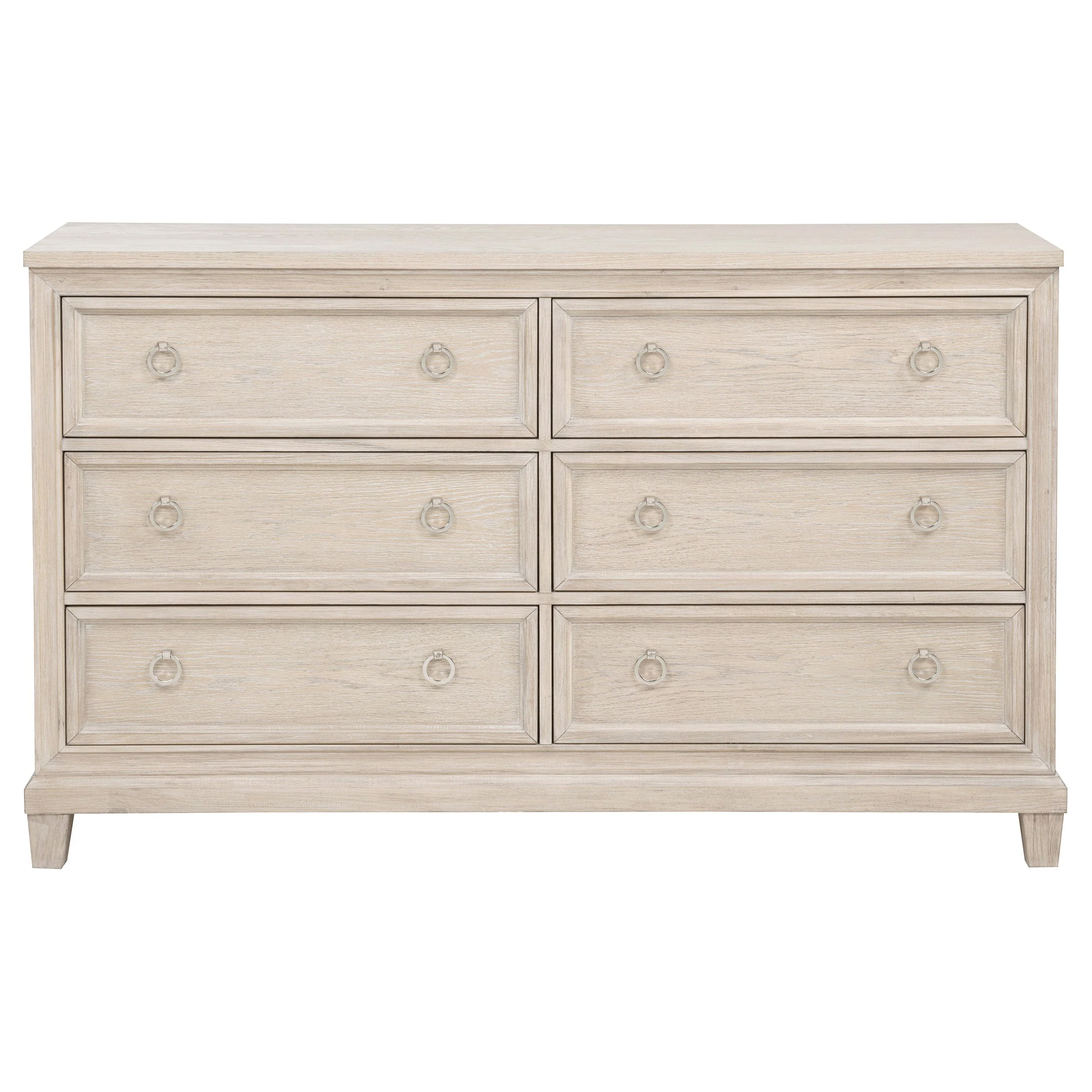 Pembroke Washed Oak 6-drawer Bedroom Dresser Cabinet - Image 3