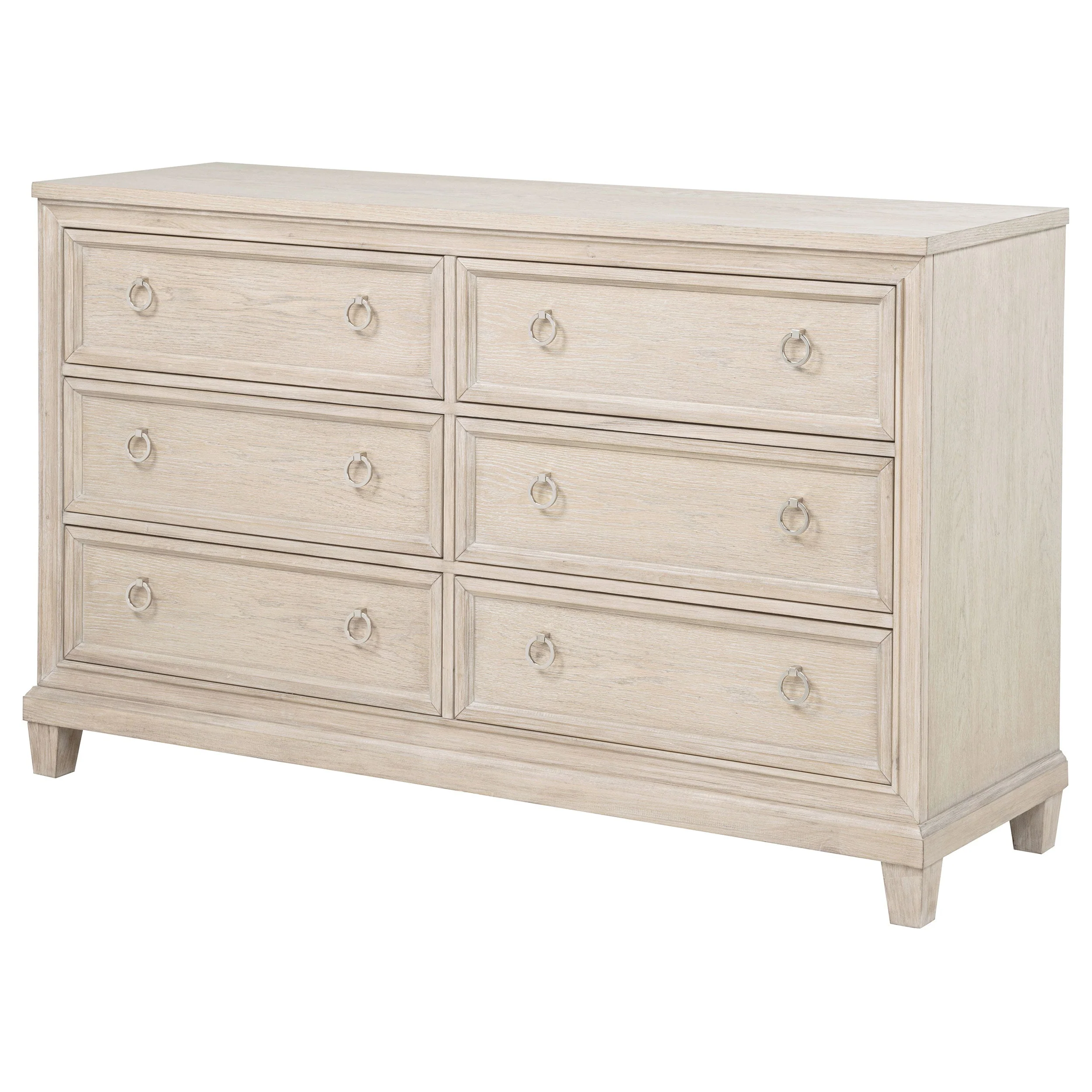 Pembroke Washed Oak 6-drawer Bedroom Dresser Cabinet - Image 4