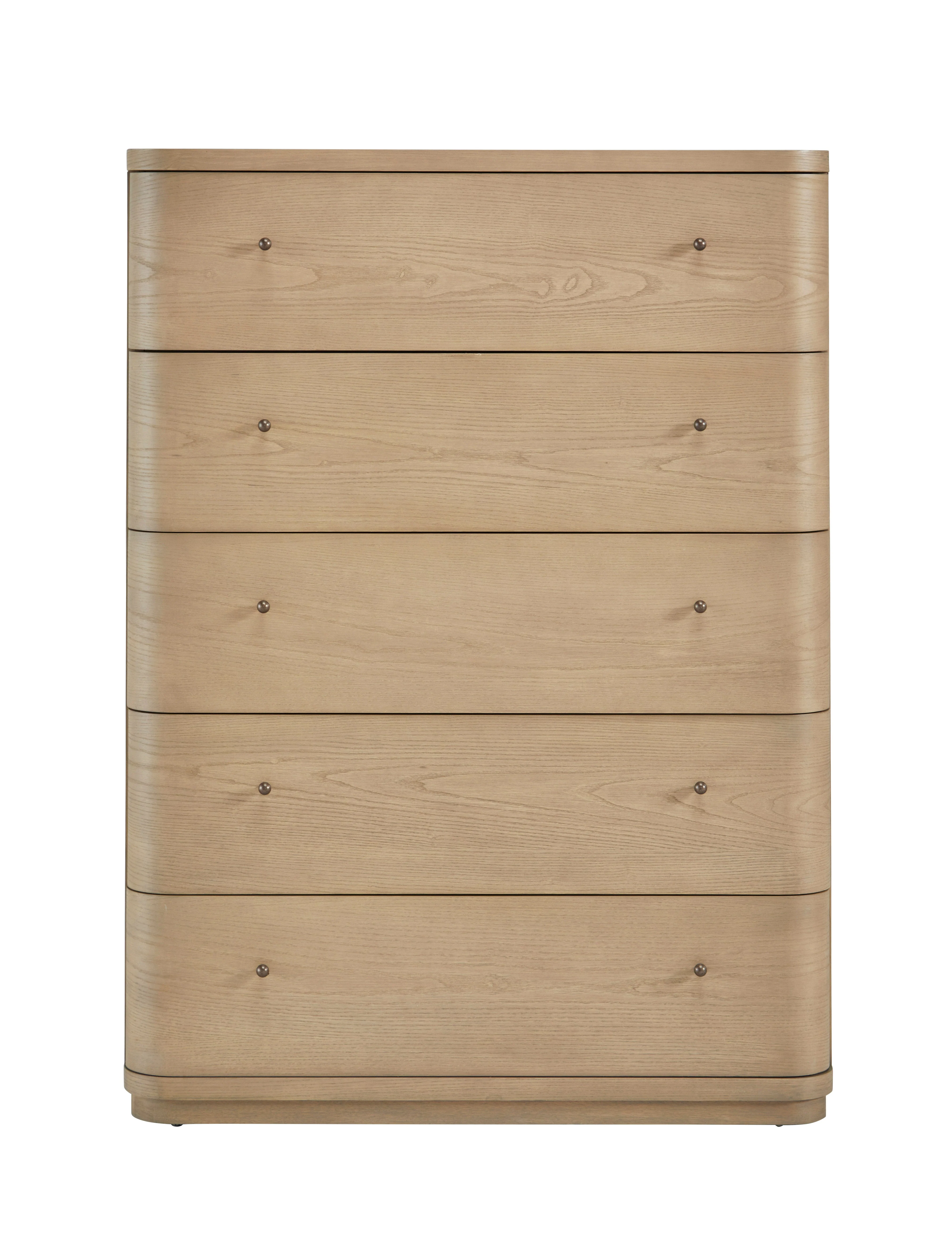 Penny Five Drawer White Ash Chest in Buff Cream - Image 3