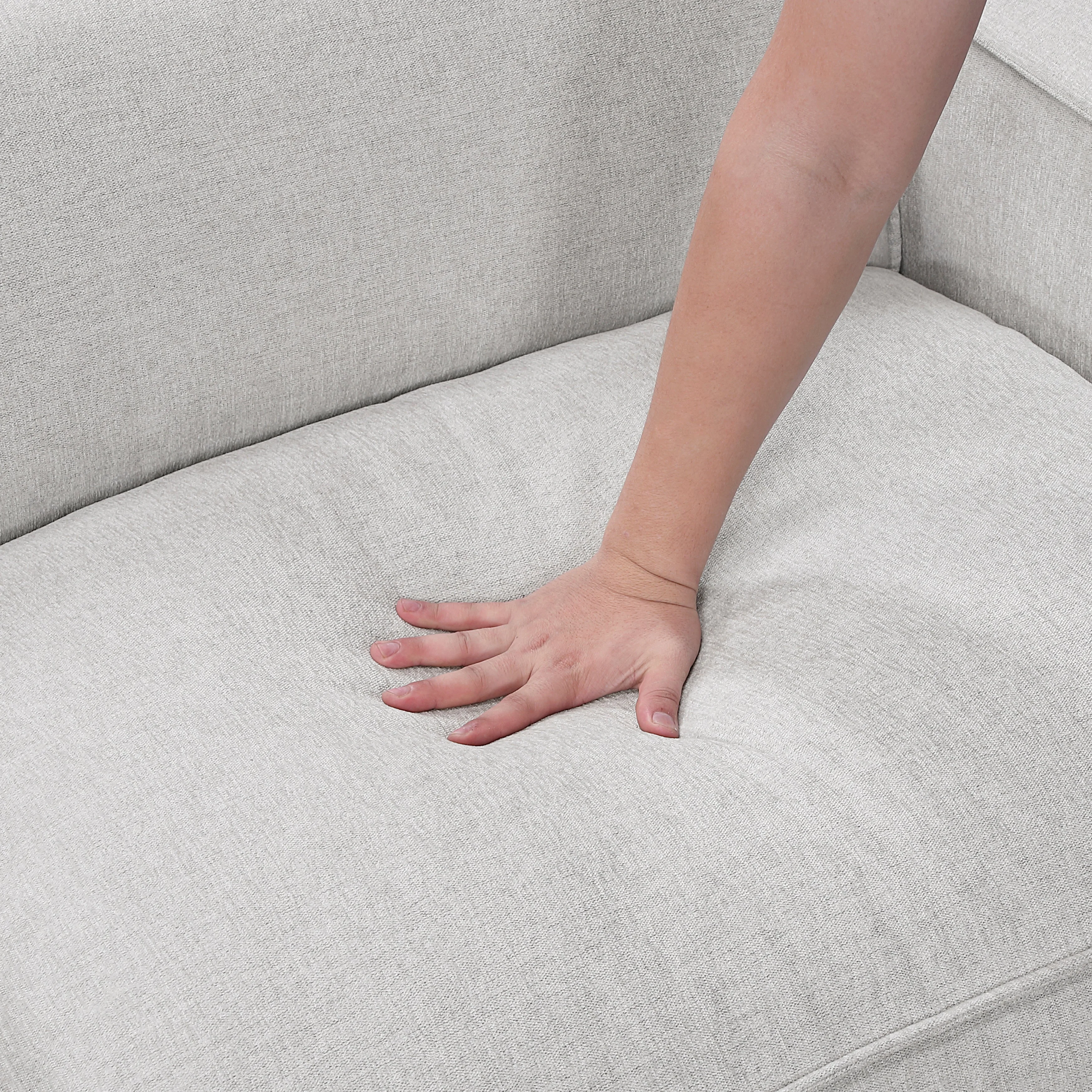 Phoebe Light Gray Power Double Reclining Loveseat with Power Headrests - Image 11