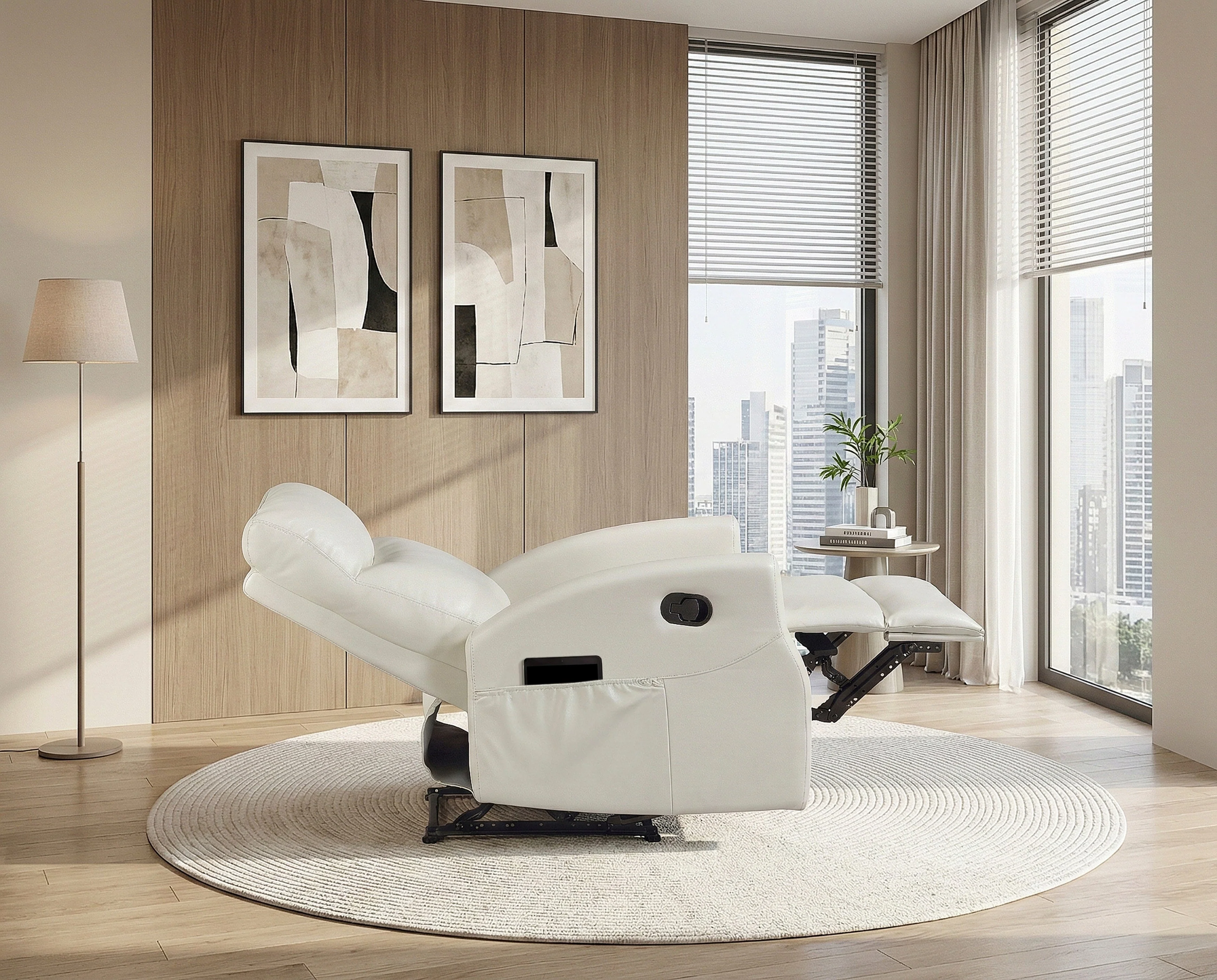 Phyllis Light Gray Double Reclining Loveseat with Center Console and Cup Holders - Image 36