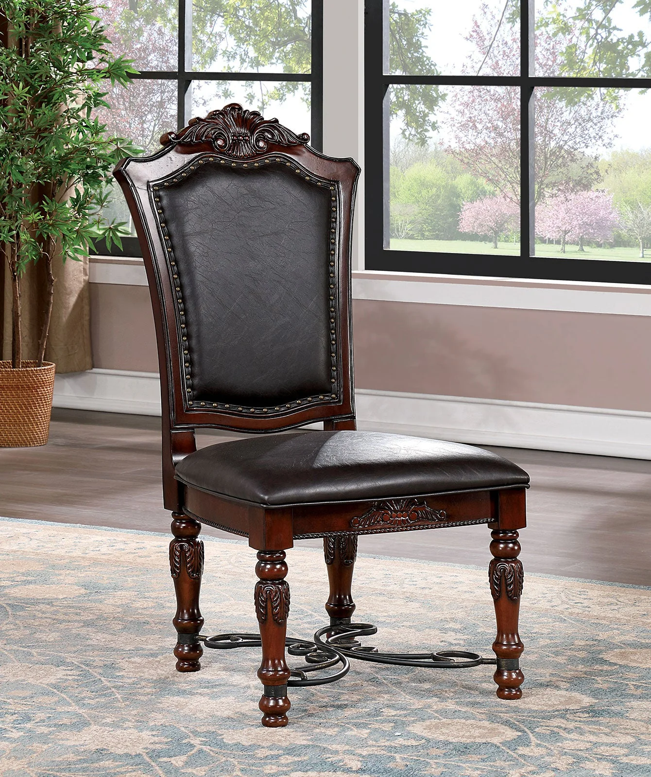 Picardy Brown Cherry/Black Side Chair, Set of 2