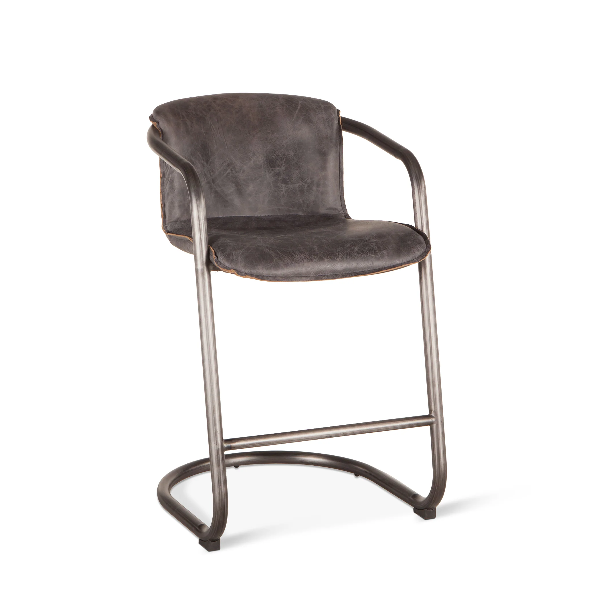 Portofino 22" Counter Chair in Antique Ebony Top Grain Leather - Image 2