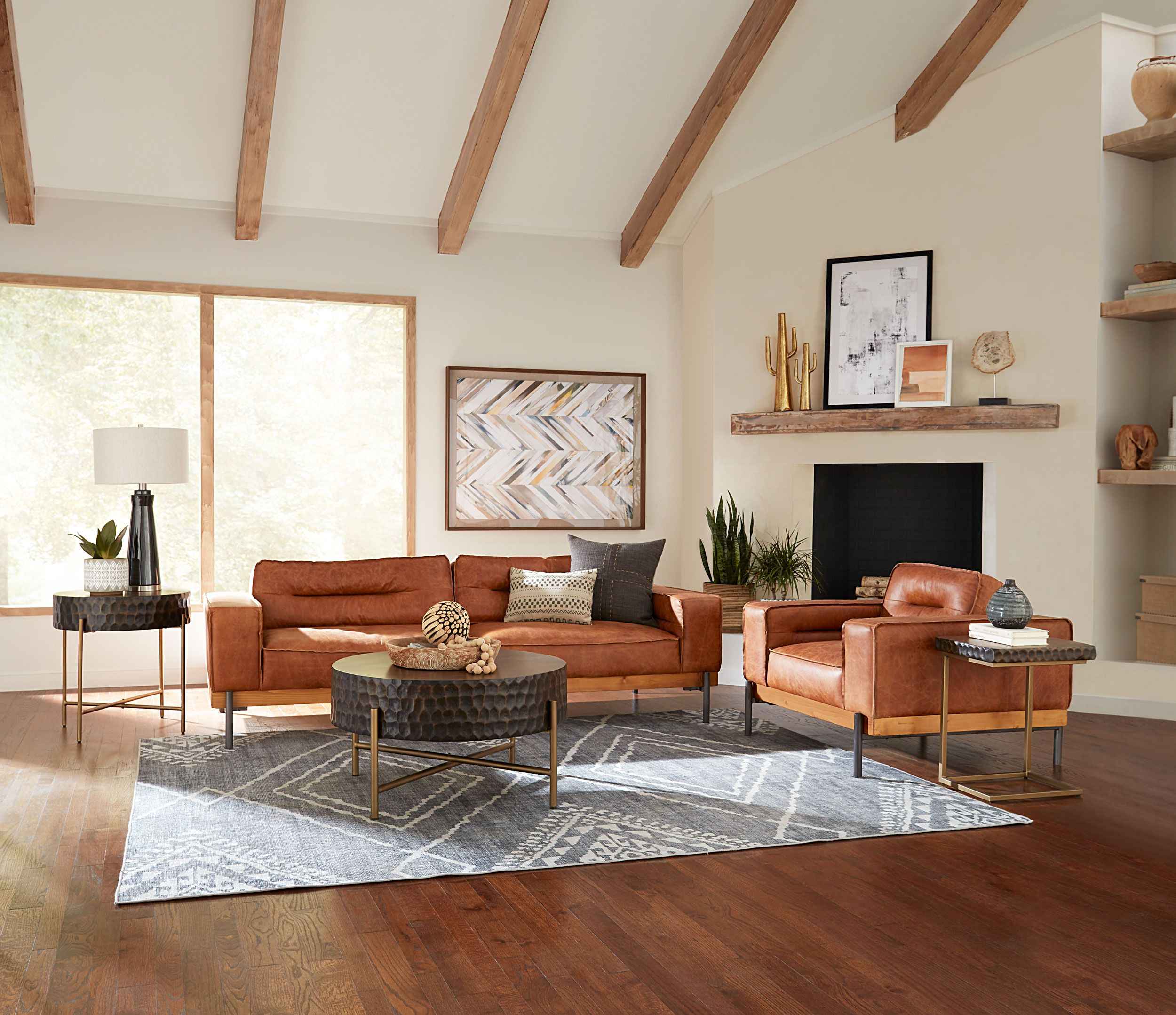 Portofino Modern 42" Accent Chair in Cocoa Brown Leather - Image 12