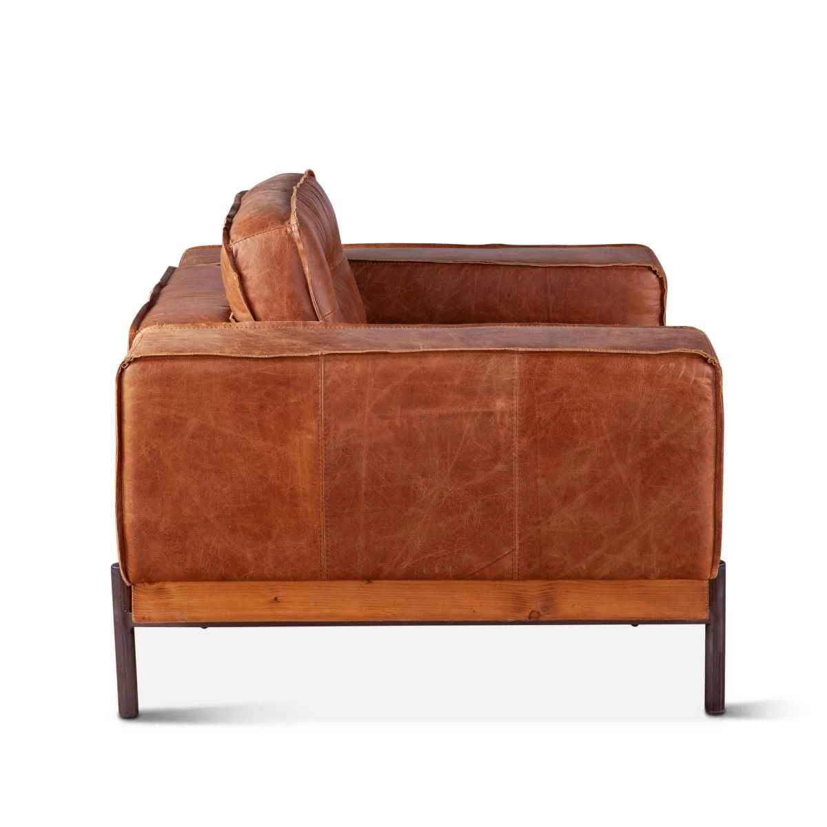 Portofino Modern 42" Accent Chair in Cocoa Brown Leather - Image 4