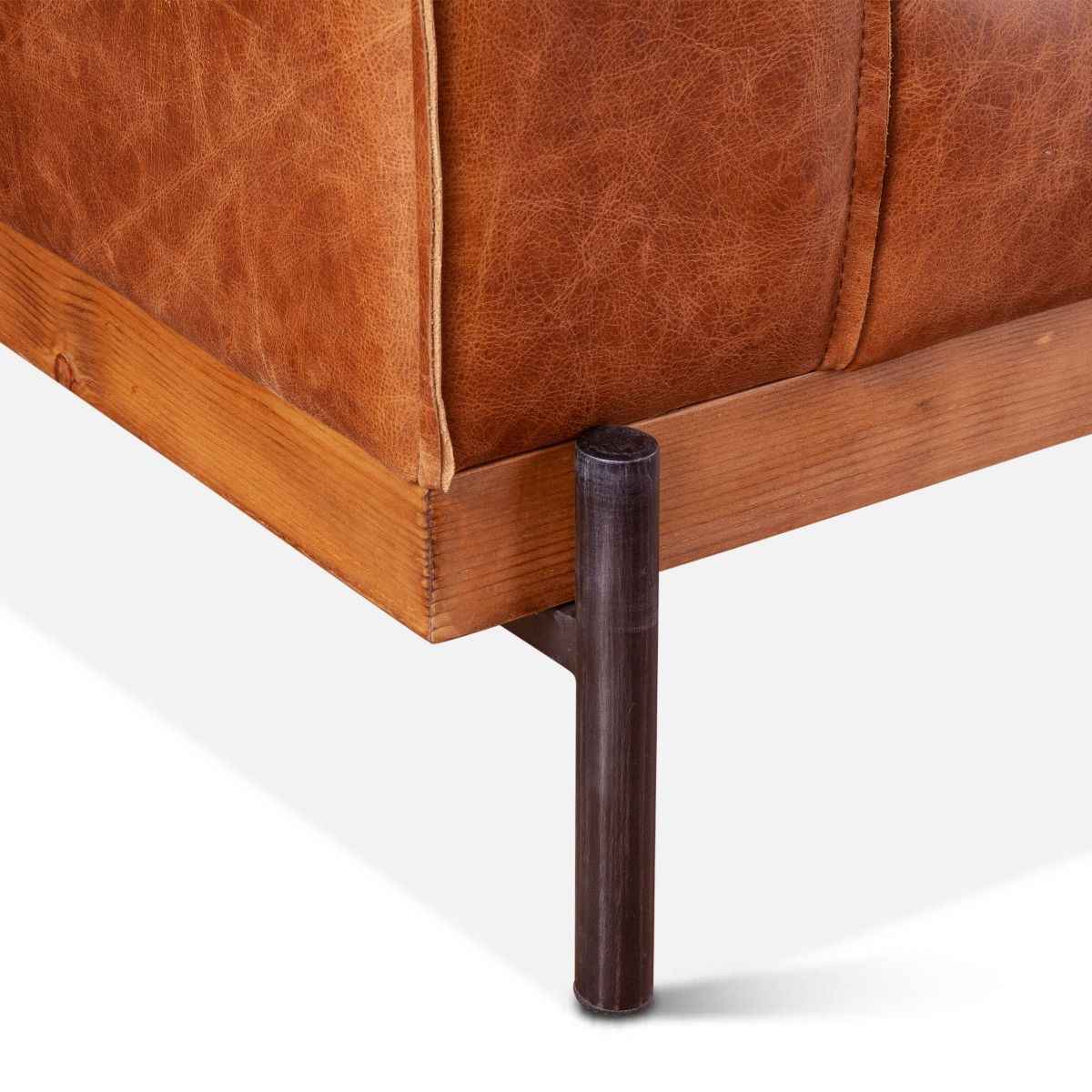Portofino Modern 42" Accent Chair in Cocoa Brown Leather - Image 9