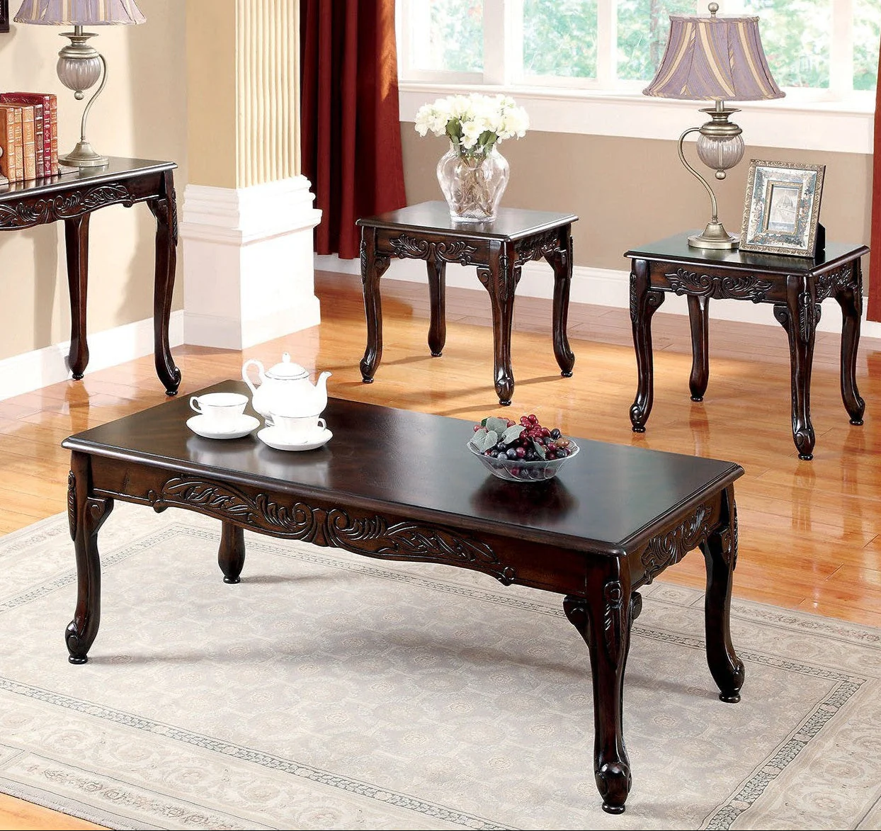 Quirino Burgundy/Dark Brown Sofa & Loveseat - Image 4