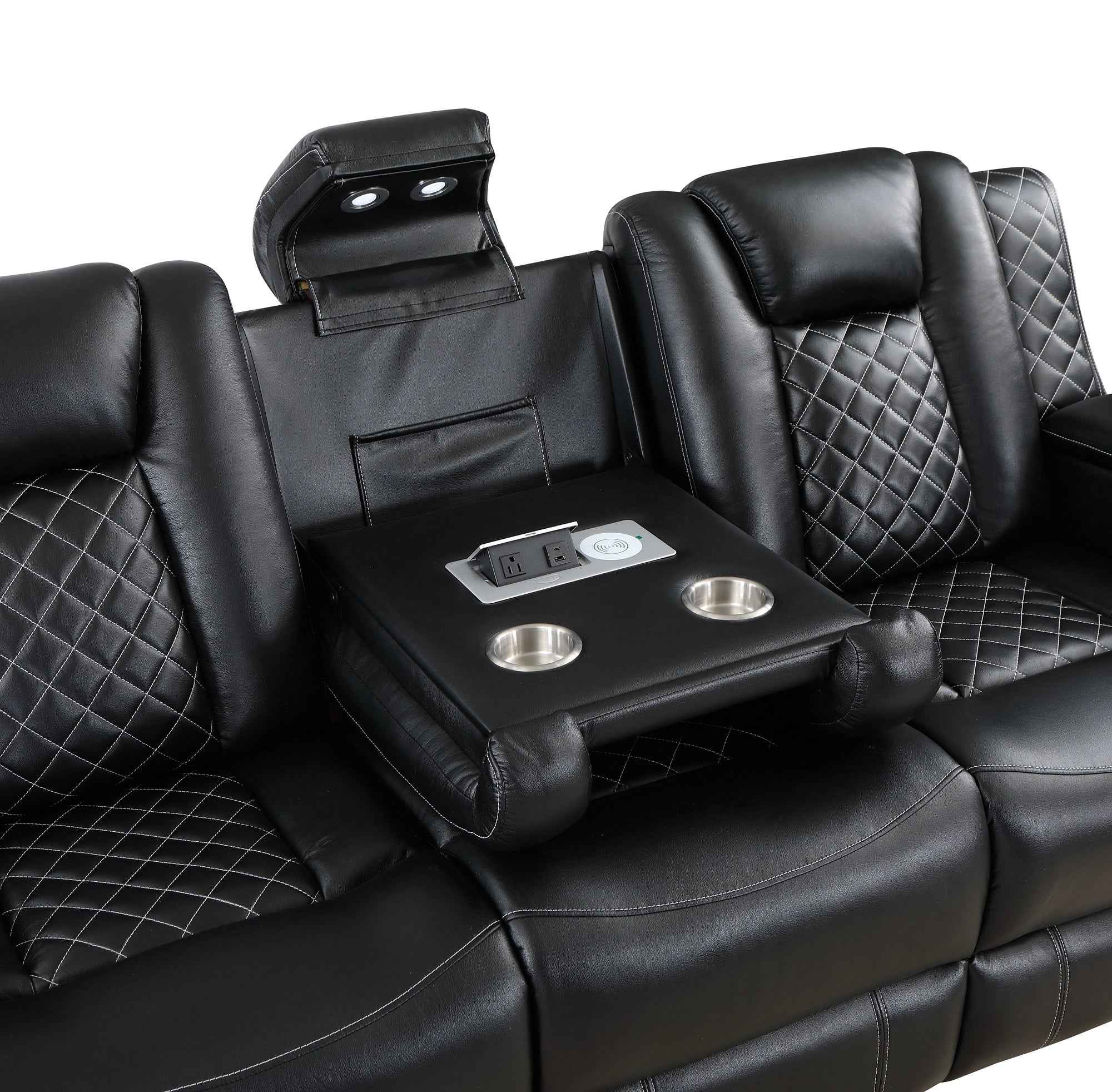 Radiant Black Power Reclining Sofa and Loveseat - Image 12