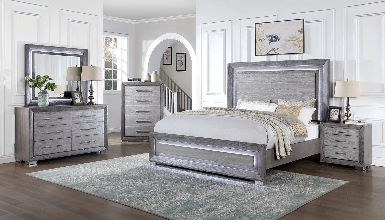 Raiden Gray King Bed - Image 2