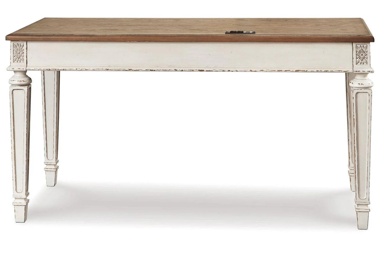 Realyn White/Brown 60" Home Office Desk - Image 4