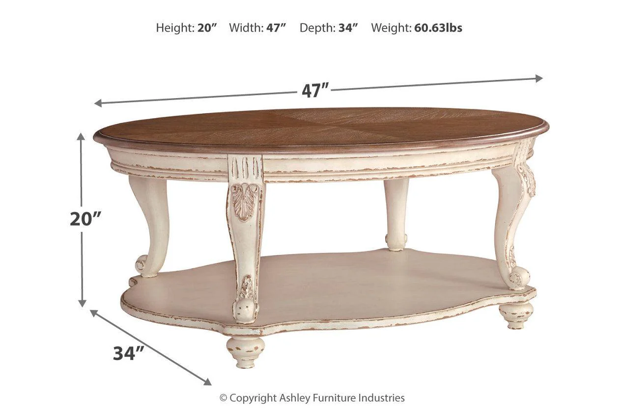 Realyn White/Brown Coffee Table - Image 5