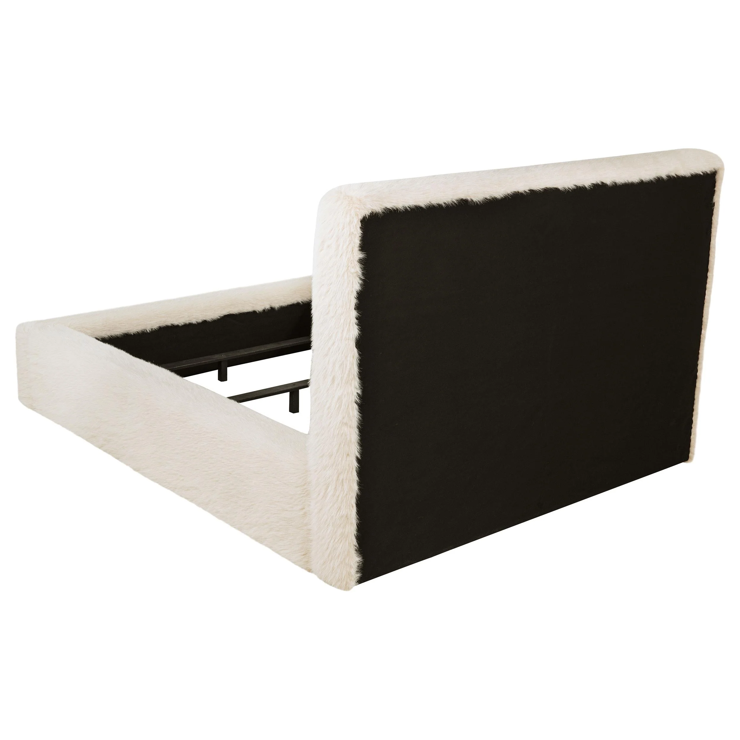 Rebecca Cream Faux Fur Upholstered Queen Bed - Image 6