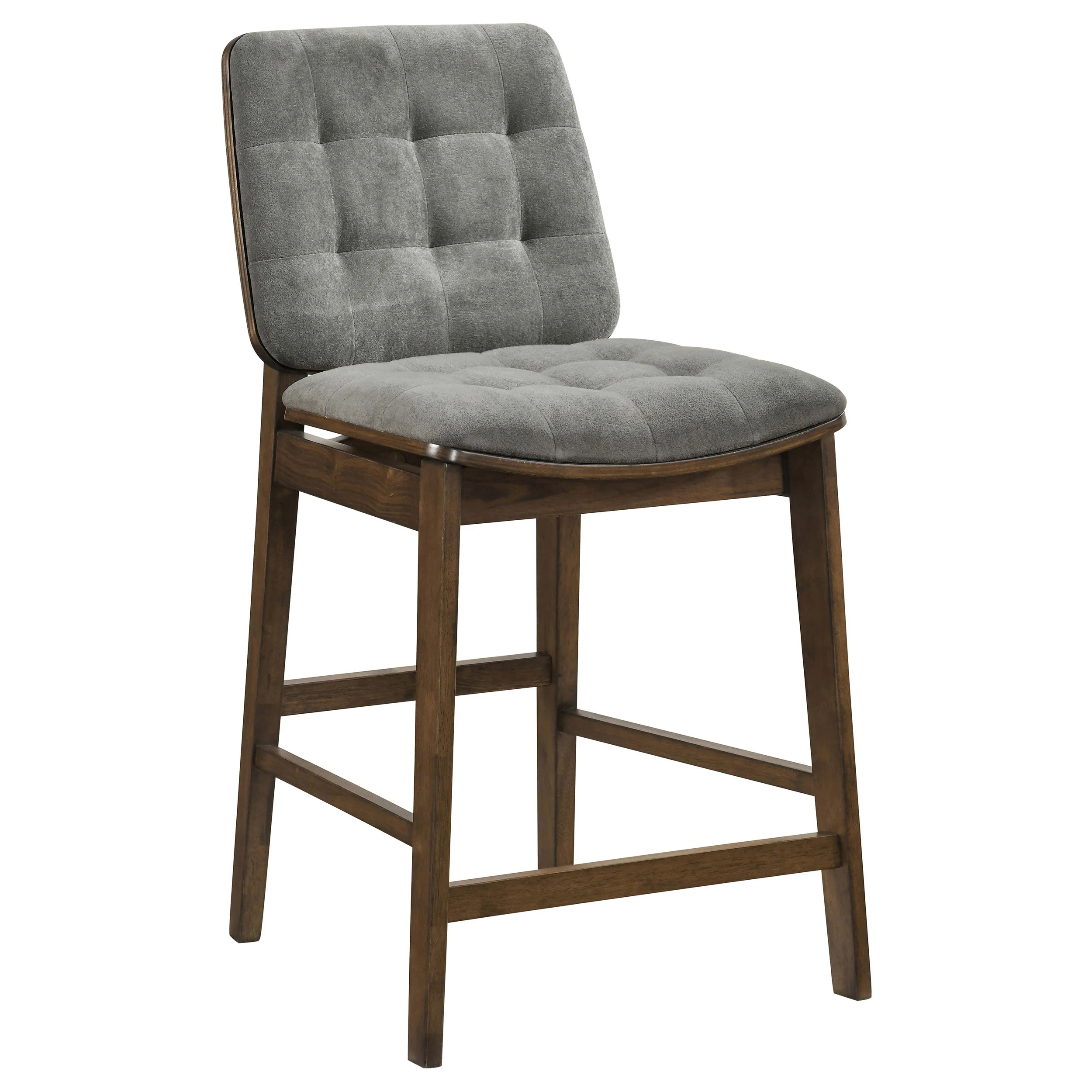 Redbridge Grey/Walnut Velvet Upholstered Counter Chair (Set of 2) - Image 2