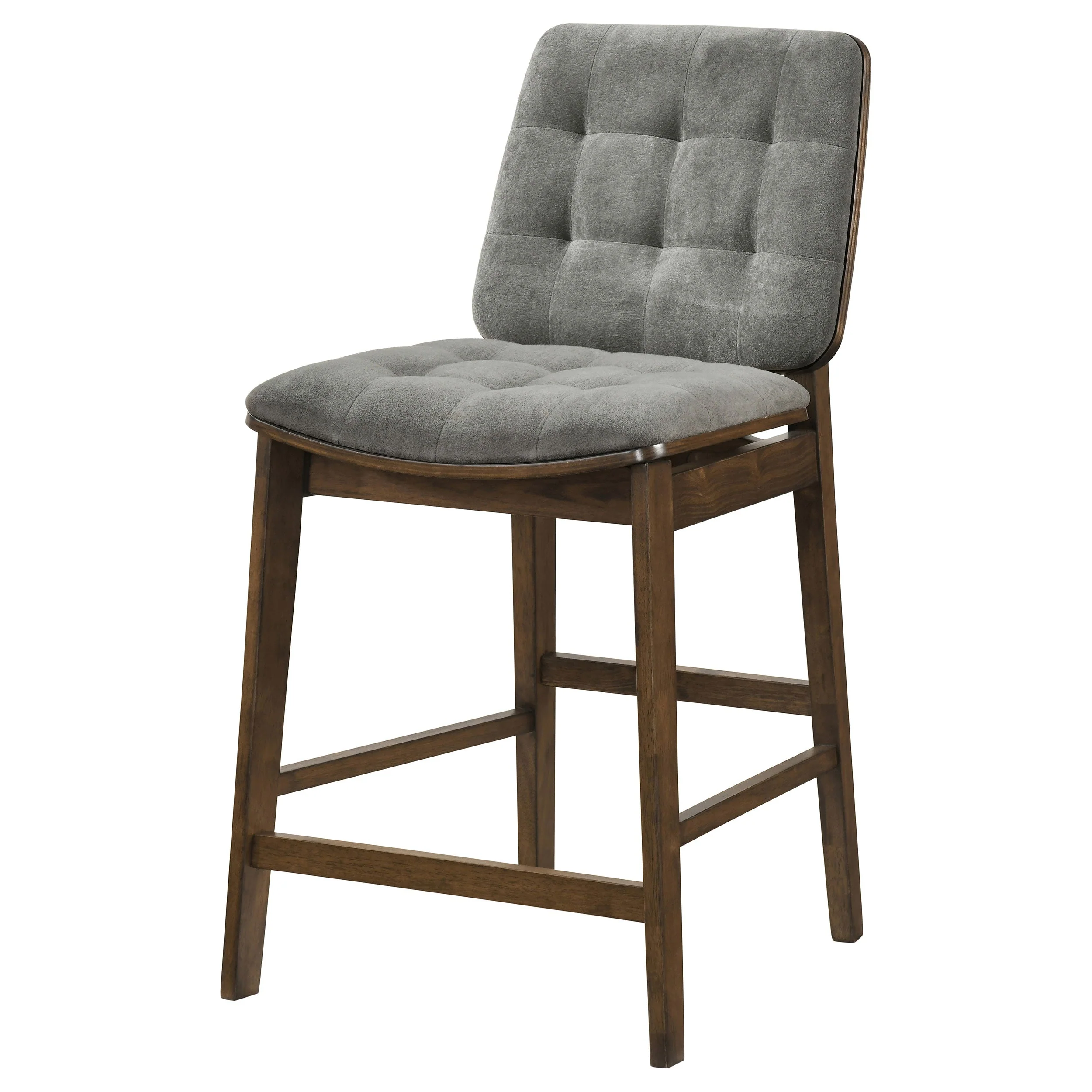Redbridge Grey/Walnut Velvet Upholstered Counter Chair (Set of 2) - Image 4