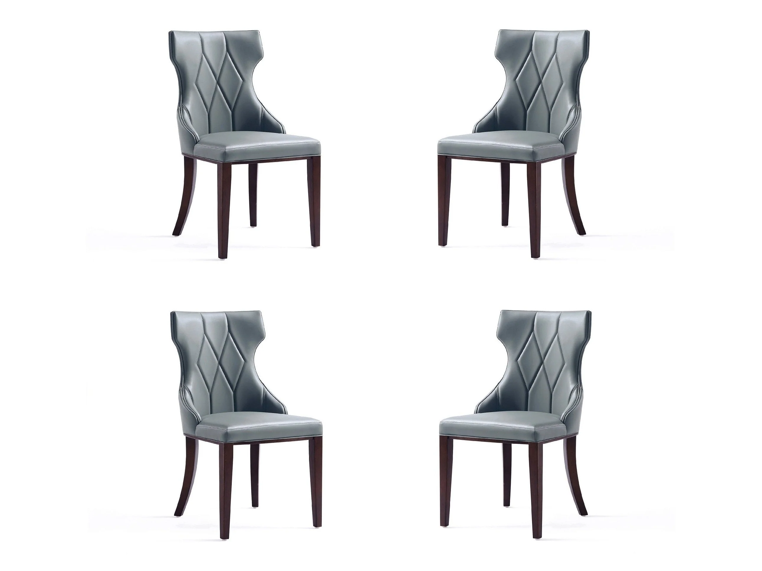 Reine Faux Leather Dining Chair in Pebble Grey (set of 4)